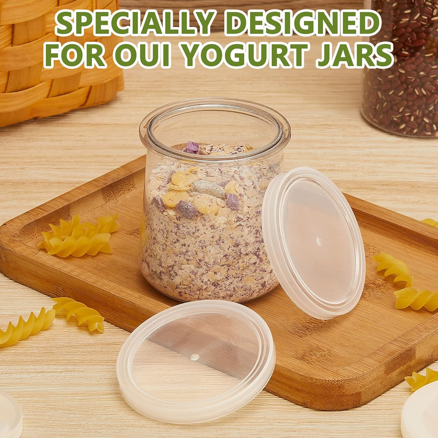 36 Pieces Yogurt Container Lids Plastic Jar Lids Not Included Jar Replacement Co
