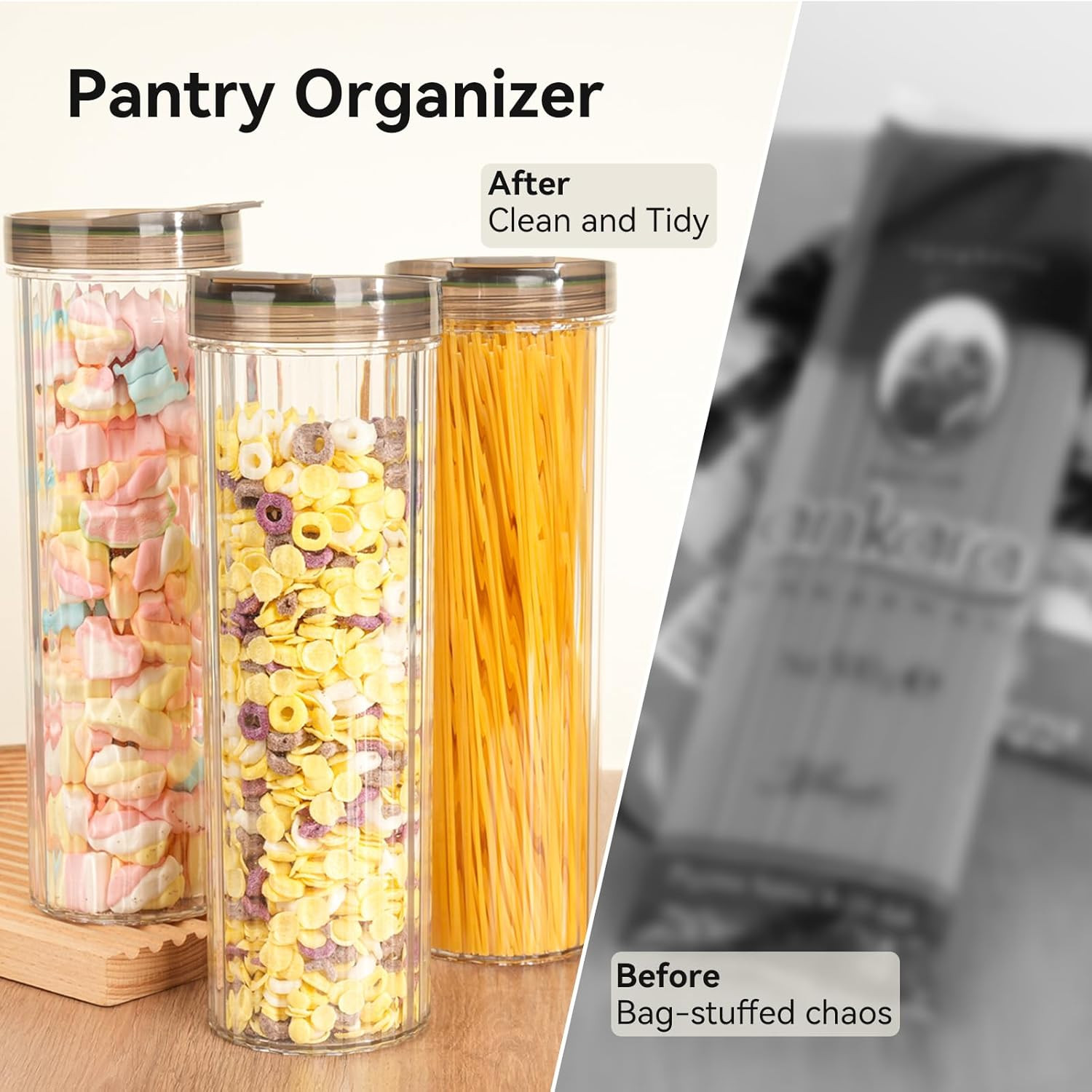 Tall Spaghetti Pasta Storage Container – 48oz Clear Pasta Holder Airtight Spaghe