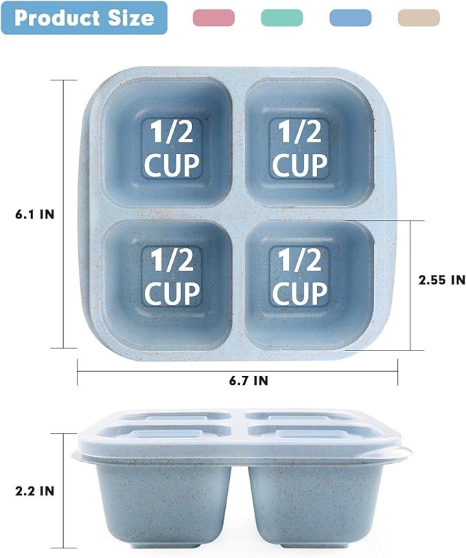 4 Pack Reusable Snack Containers Meal Prep Lunch Containers for Kids Adults