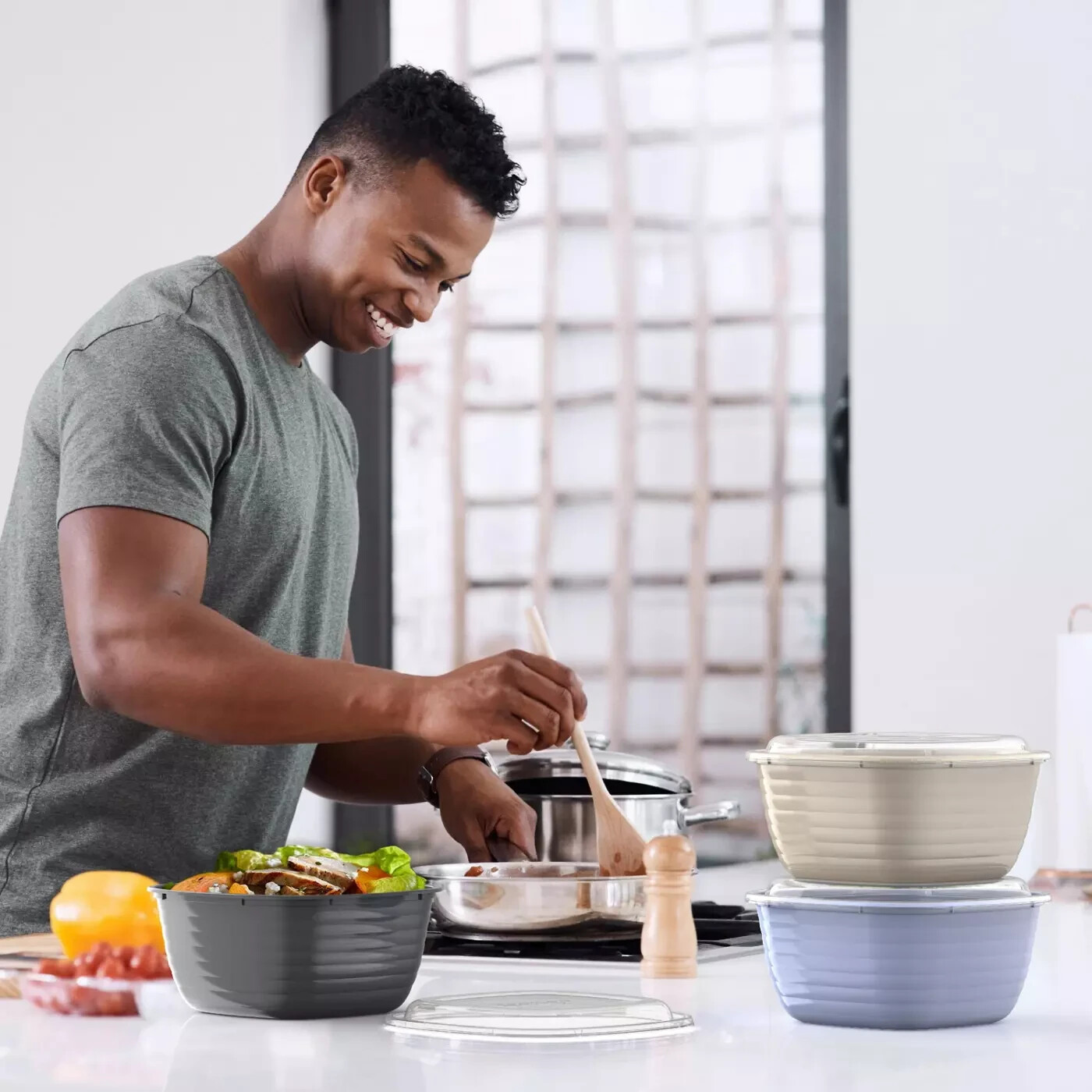 Bentgo Prep 1 Compartment Bowl 10 Bowls + 10 Lids – Periwinkle