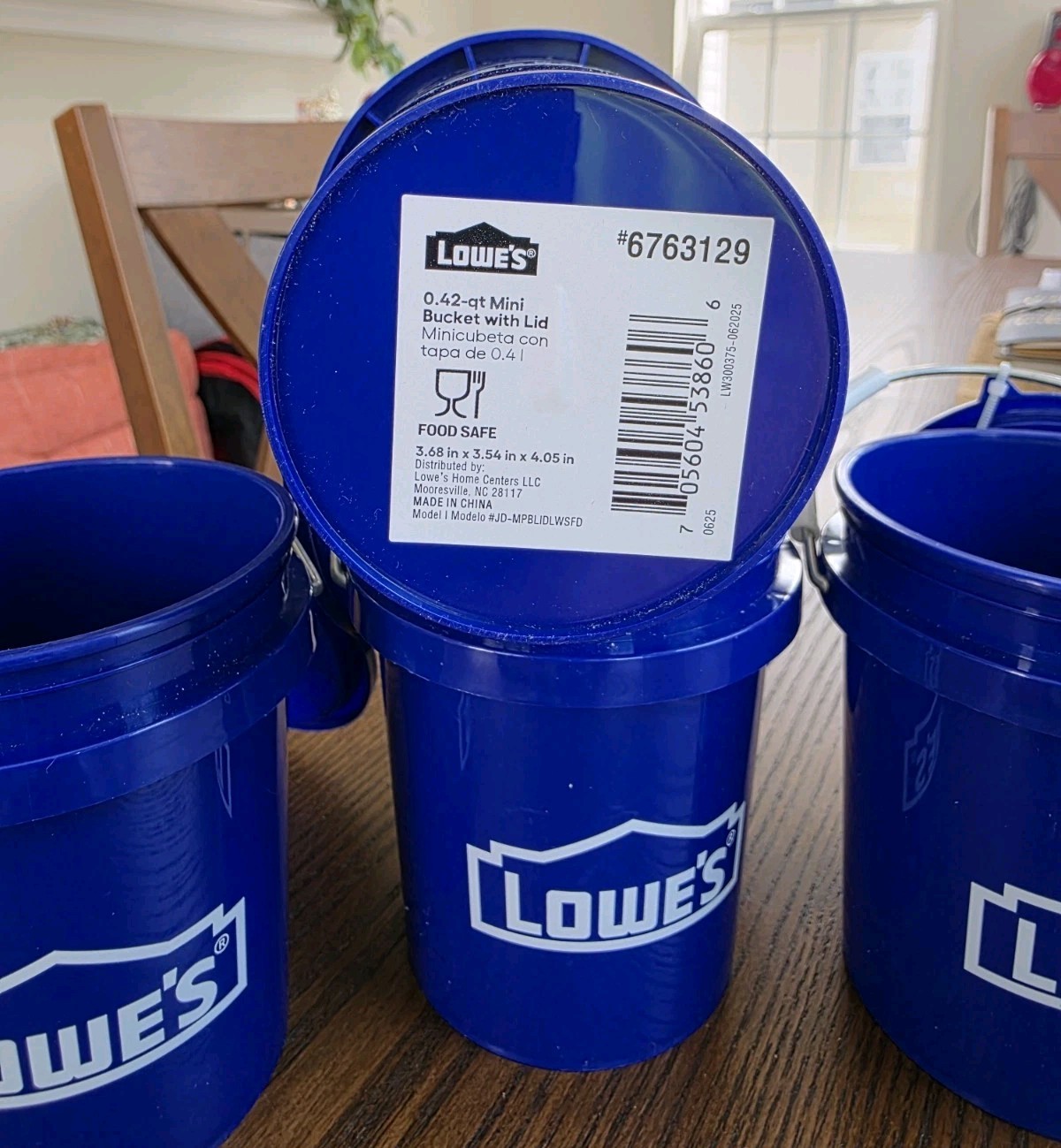 🪣 Lowe’s Mini Bucket 4-pack 0.5-Quart BPA-Free Polypropylene, With Lid NEW