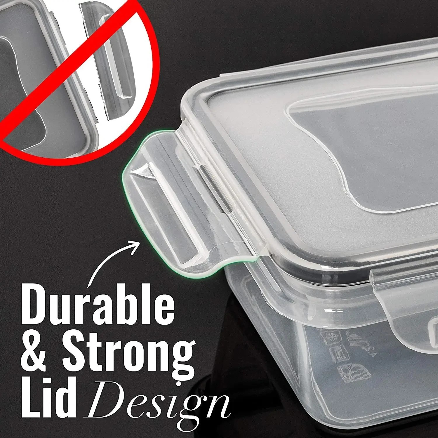 4 Pack Clear Plastic Food Storage Containers Microwave Safe Lunch Box