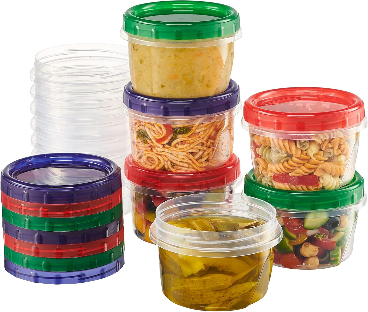 Twist Top Food Storage Containers 16 Oz 12 Pack Plastic Freezer Storage Contain