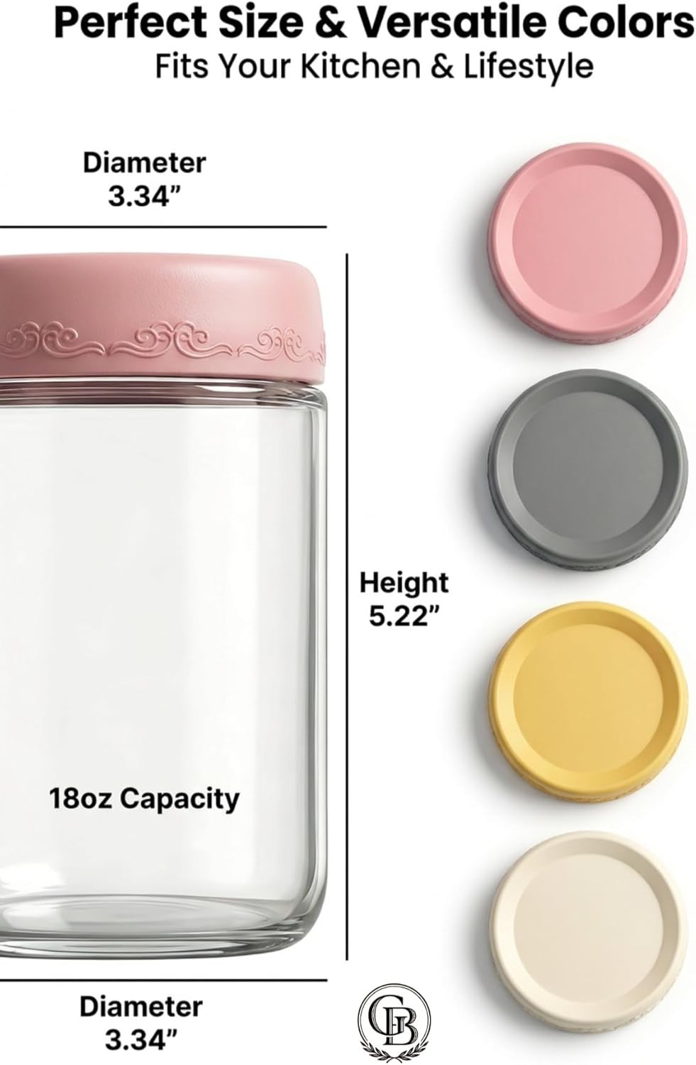 16 OZ 4Pack, Overnight Oats Jars with Lids, Glass Meal Prep Containers, Airtight