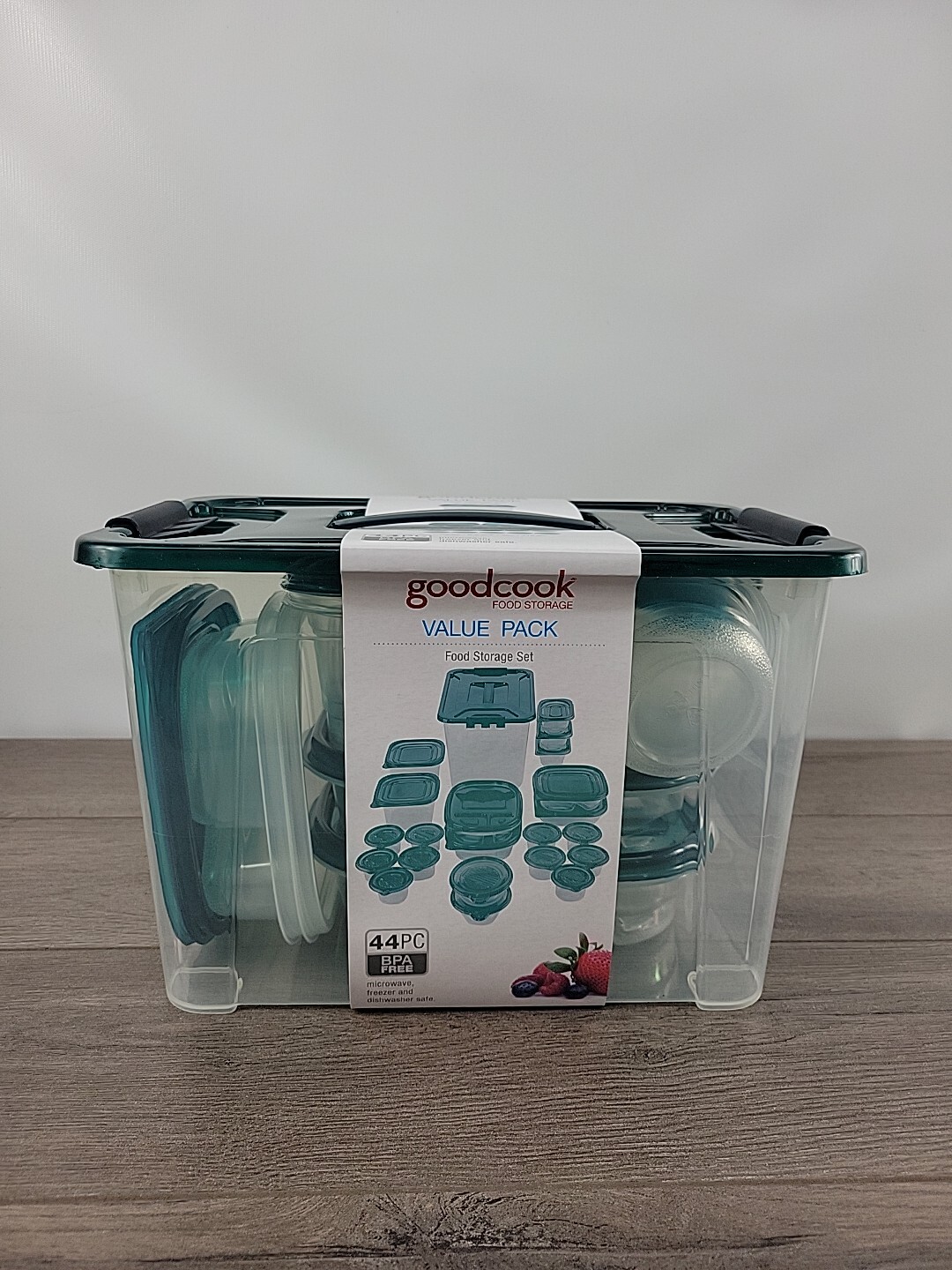 NEW | Good Cook Food Storage Containers 44 Piece BPA-Free Green-Lid