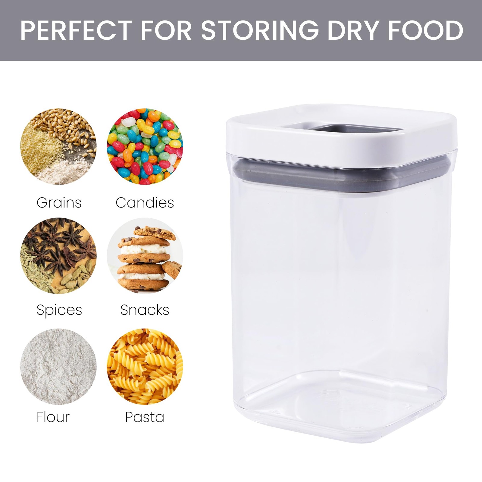 3 Pack -Touch Seal Food Storage Containers with Lids, Airtight Stackable BPA-…