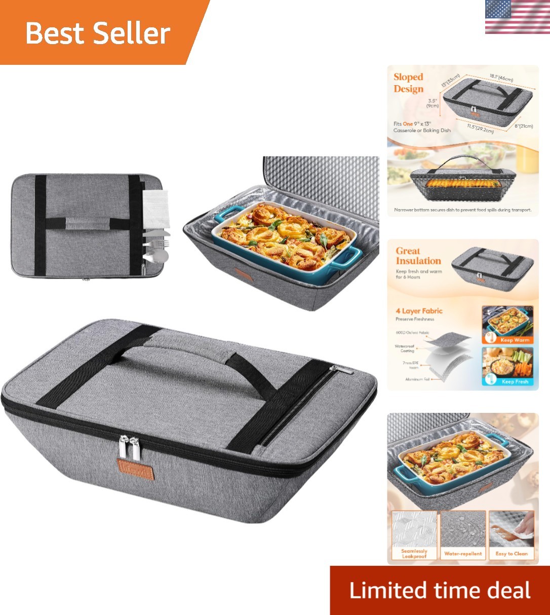 Versatile Leak-Proof Casserole Carrier – Ideal for Parties & Gatherings