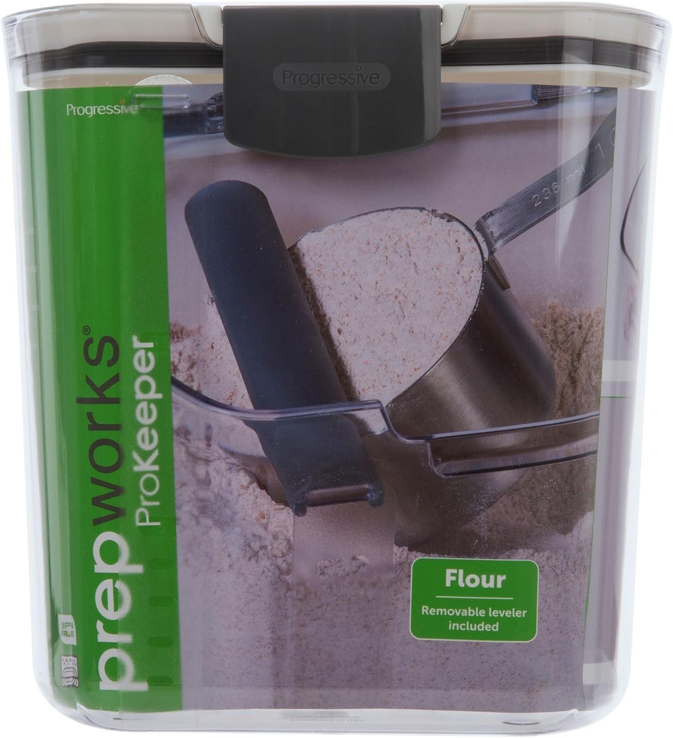 Elegant 4-Quart Flour Storage Container with Airtight Seal & Leveling Bar