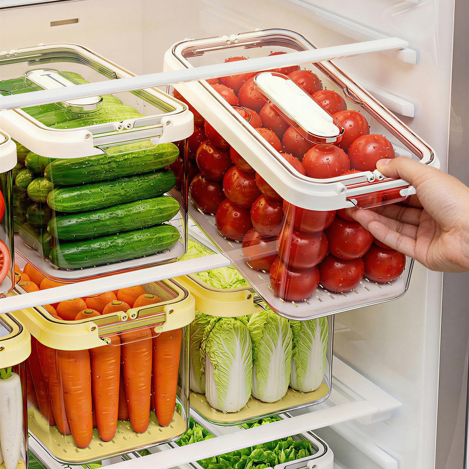 Food Storage Containers for Fridge with Lids Leakproof Transparent