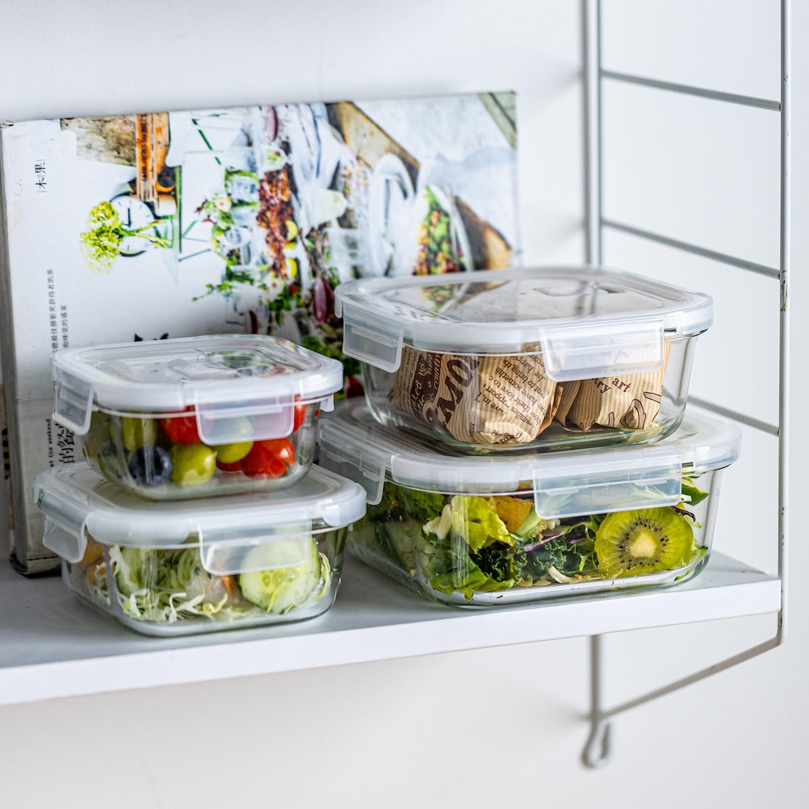 Airtight Glass Food Storage Containers with Lids (4-Piece Set) – Leakproof BP…