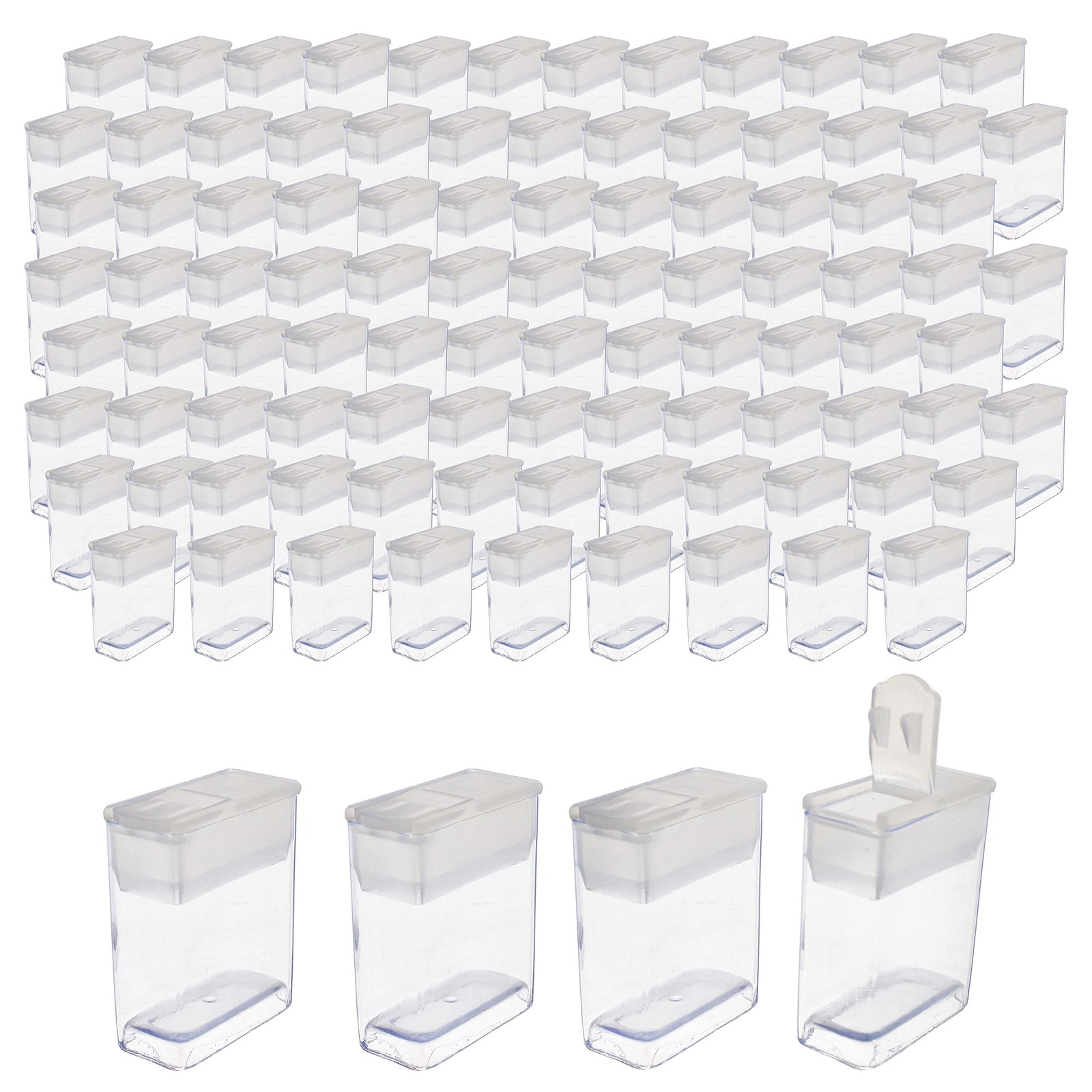 Clear Plastic Boxes – Rectangle with a Flip Top Cap – 7/16” x 1” x 1-1/4” – U…