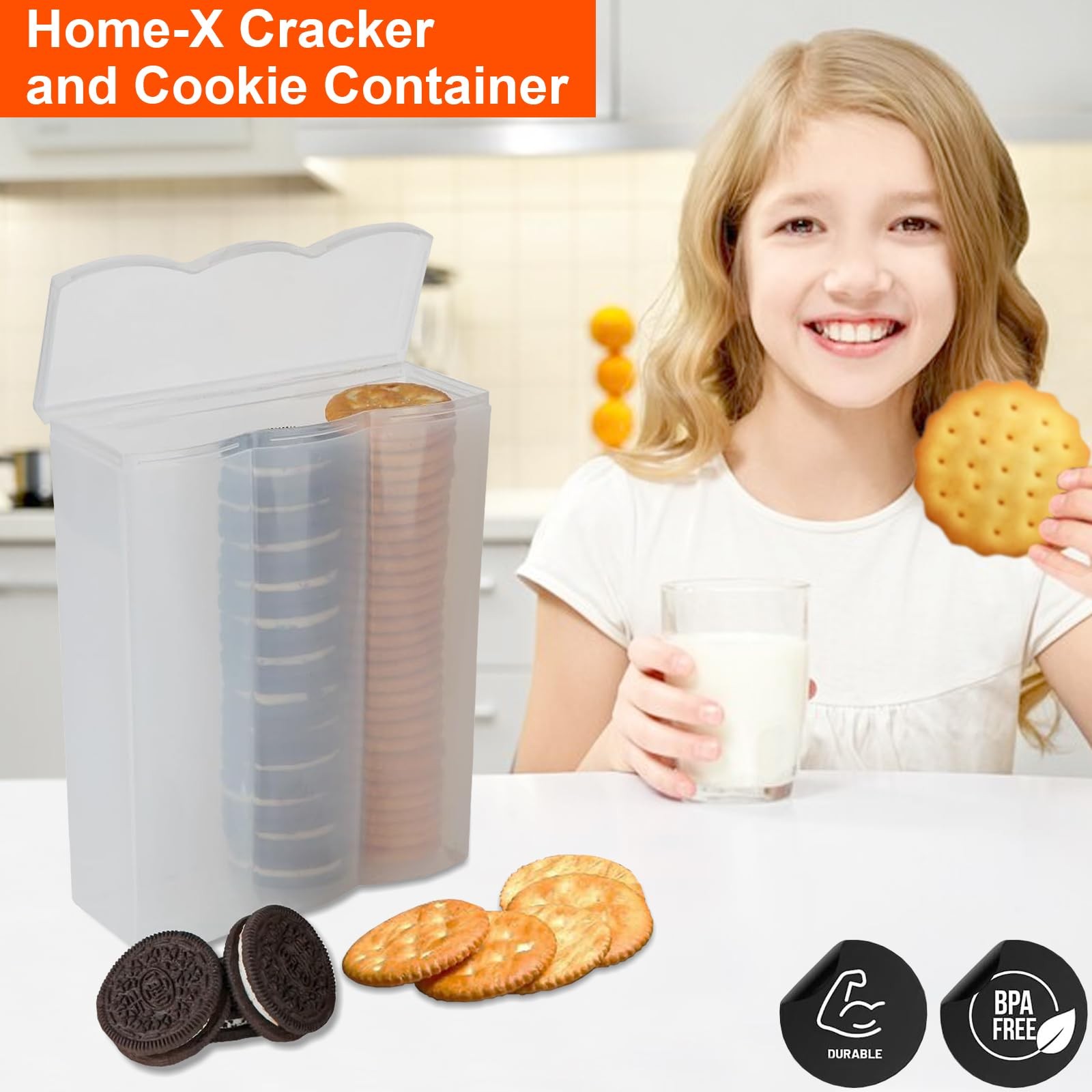 Home-X Convenient Cracker & 6 inches x 2.5 x 7.75 inches, translucent