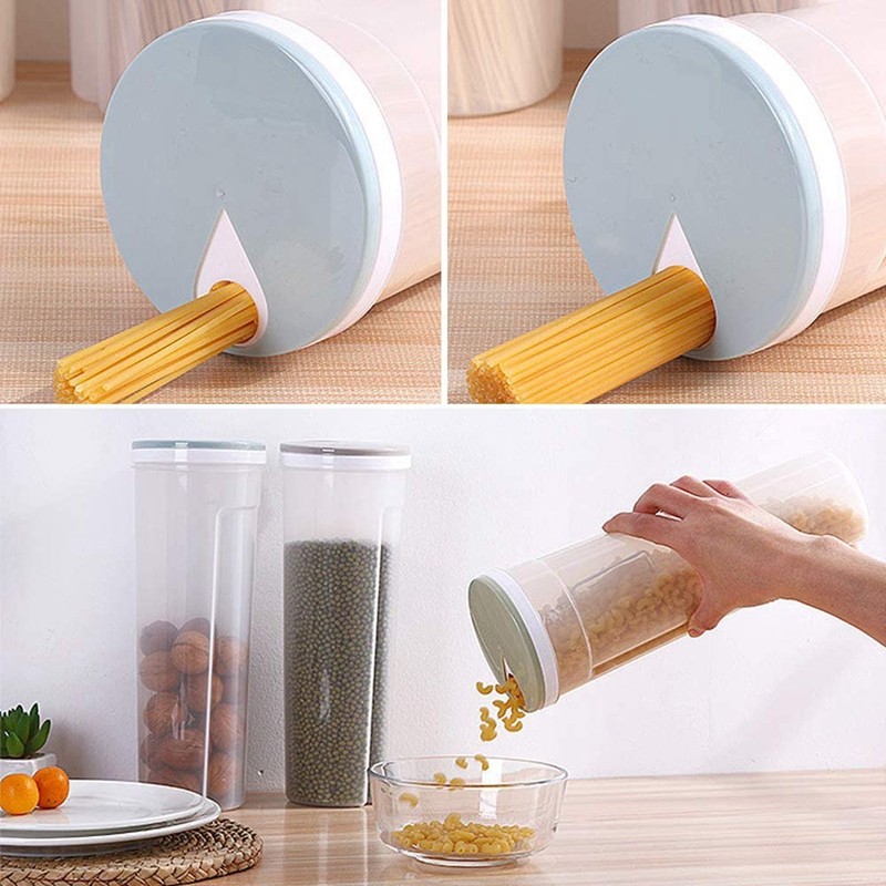 2 Pcs 2L Tall Clear Spaghetti Pasta Storage Container with Adjustable Lid1759
