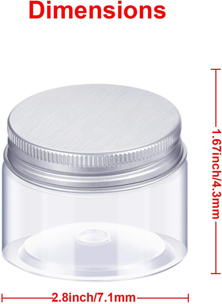 12 Pack Clear Plastic Storage Favor Jars Wide-Mouth Plastic Containers with Lids