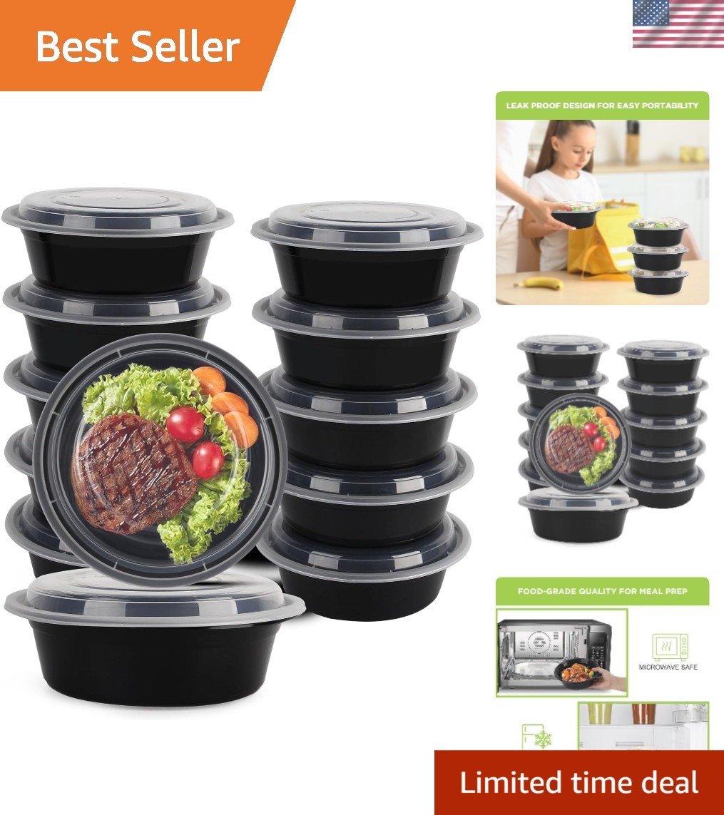 Stackable 32oz Meal Prep Bowls with Lids – Ideal for Office & School Meals