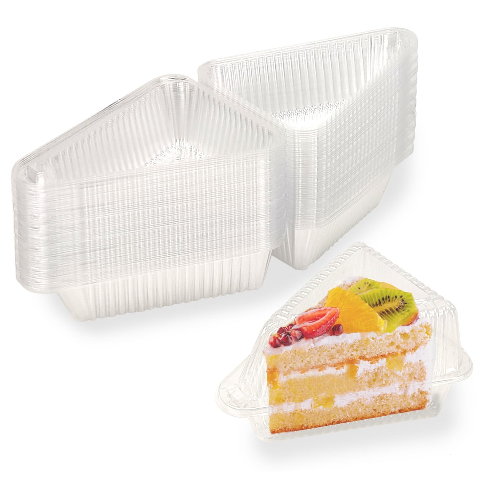 50Pcs Thicken Individual Cake Slice Containers,5 Inch Pie Slice Containers Di…