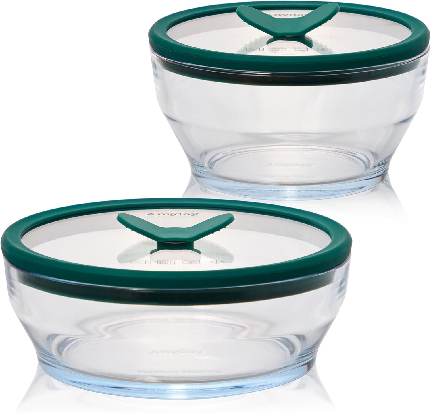 4-Piece Medium Glass Food Storage with Glass Lids | Plastic-Free Meal Prep & Mic