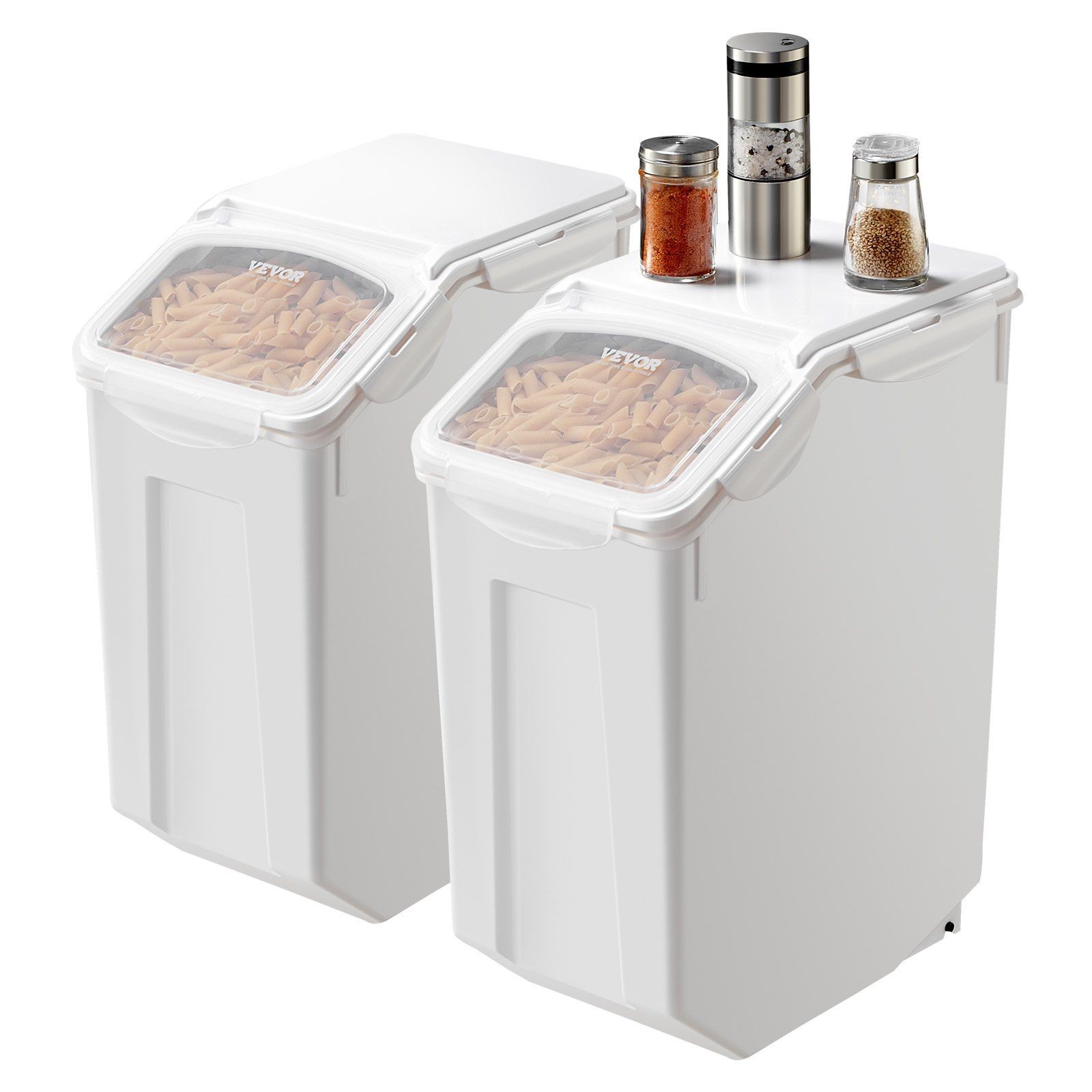 20Lx2 4.5Gal Transparent Cover Dry Storage Container Easy Access Spout