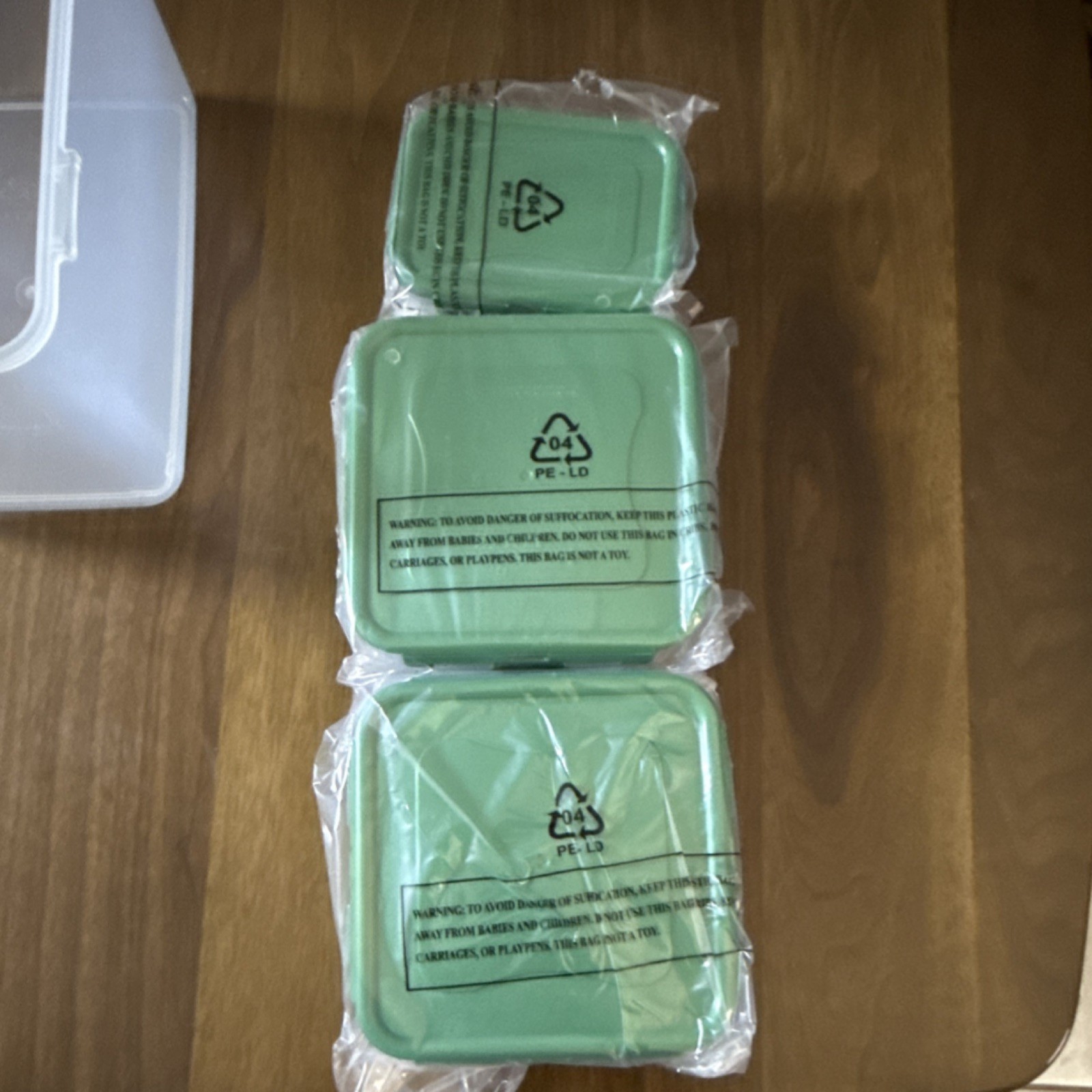 Lock & Lock 8pc Square Round Rectangle Plastic Storage Set Clear Green Snap Lid