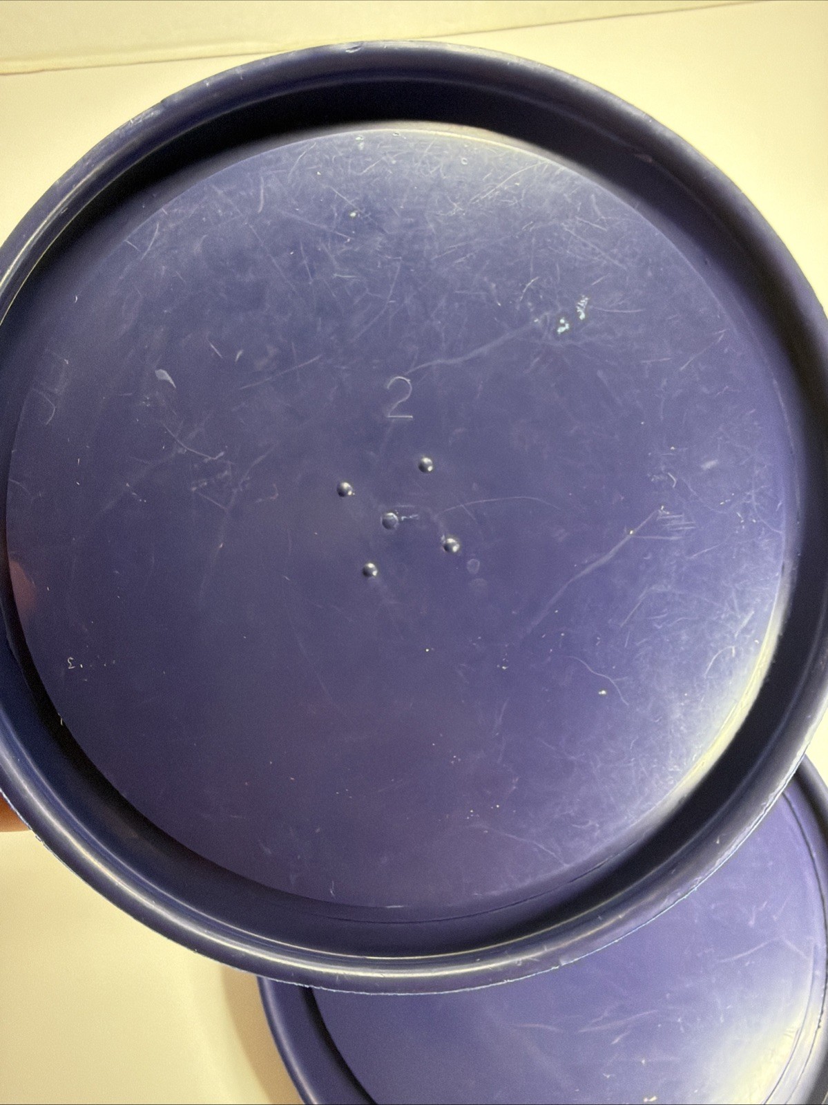 3 Pyrex Storage #7401-PC Dark Blue 6″ Round Plastic Replacement Lid Cover 4 Cup