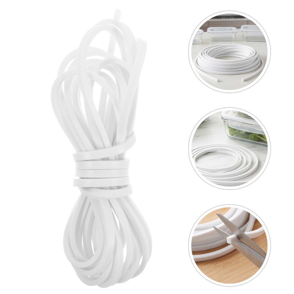 Flexible 5M Silicone Gasket Seal Ring White for Bottle Food Storage Containers