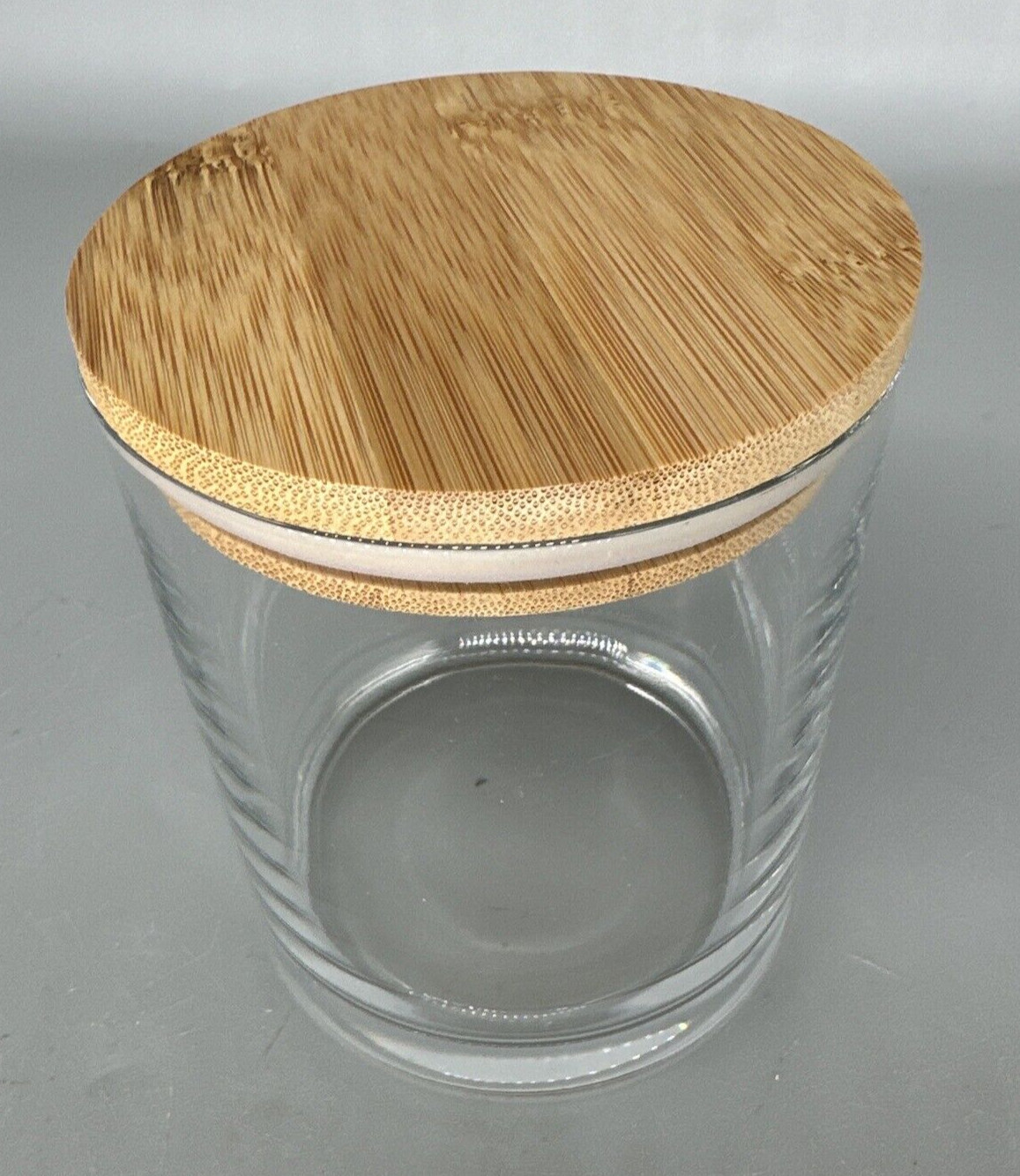 Unbranded Kitchen Glass Canister With Wood Lid 14 oz