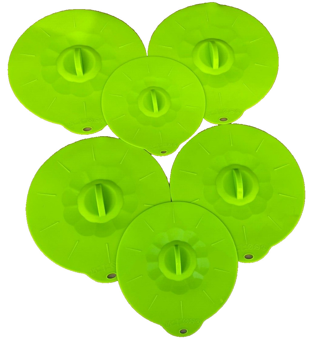 Reusable Food-grade Silicone Suction Lid and Bowls Cups Food Cover (Lot of 6)