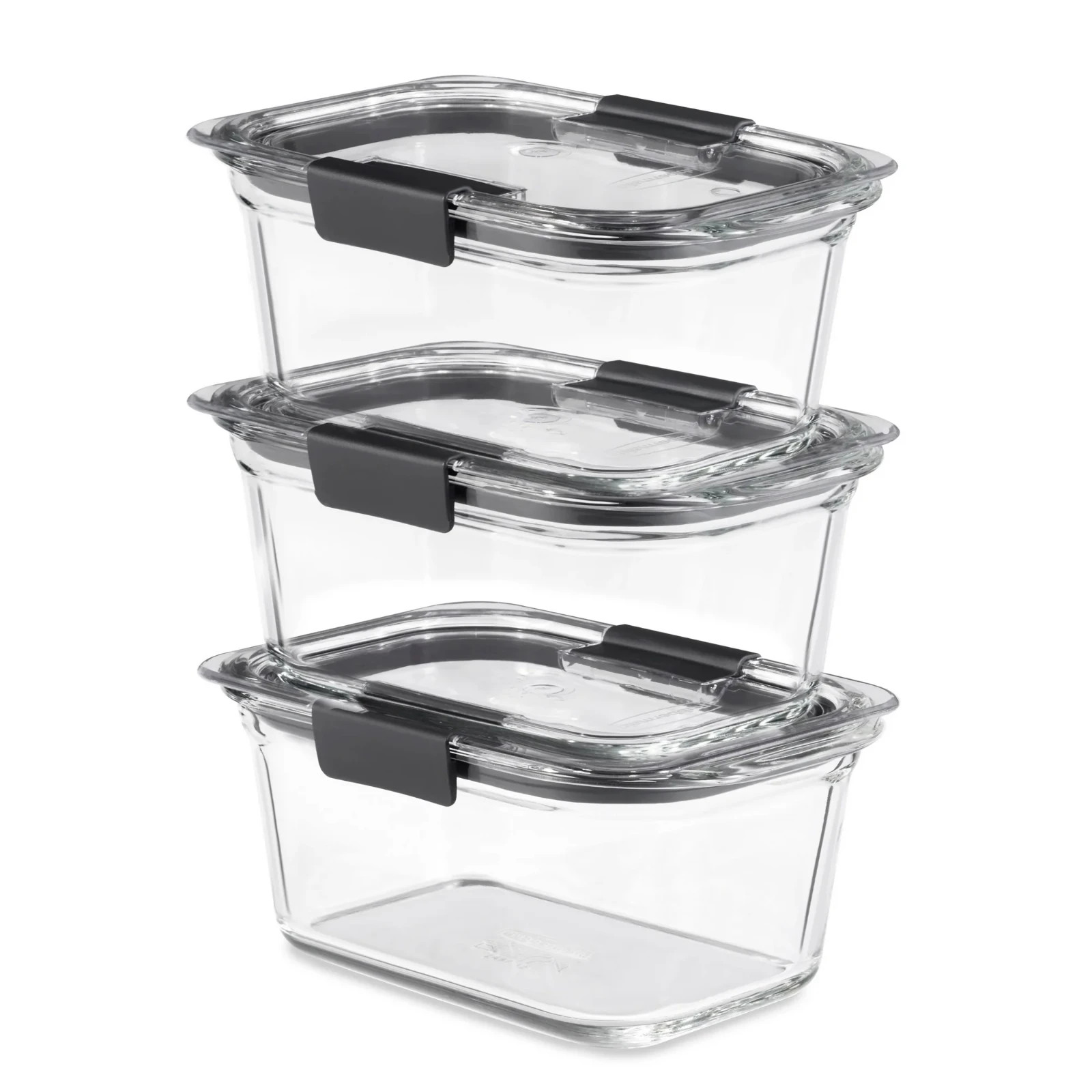 Rubbermaid Brilliance 3-Pack Glass Food Storage Containers, 4.7-Cup