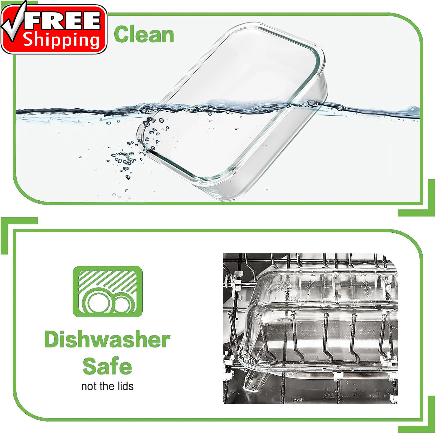 10 Pack Borosilicate Glass Meal Prep Containers with Locking Lids, Glass Food St
