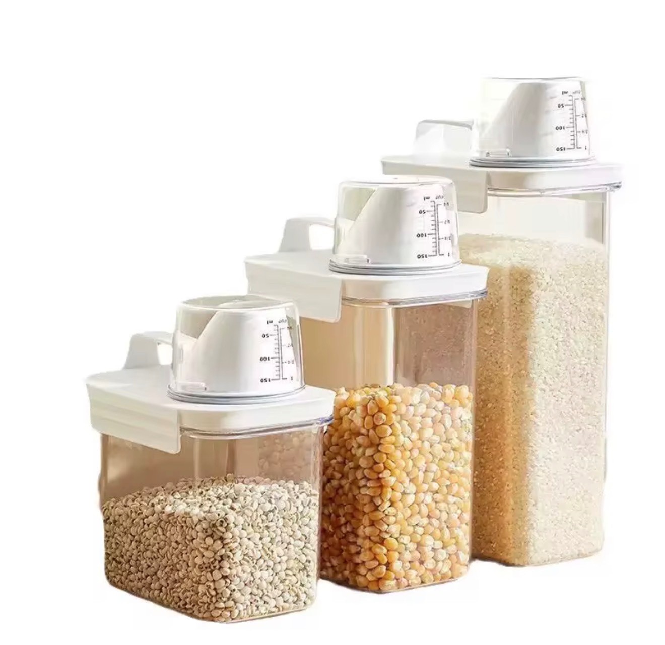 Airtight Food Storage Container-BPA Free Dry Goods Bin W/Measuring Cup