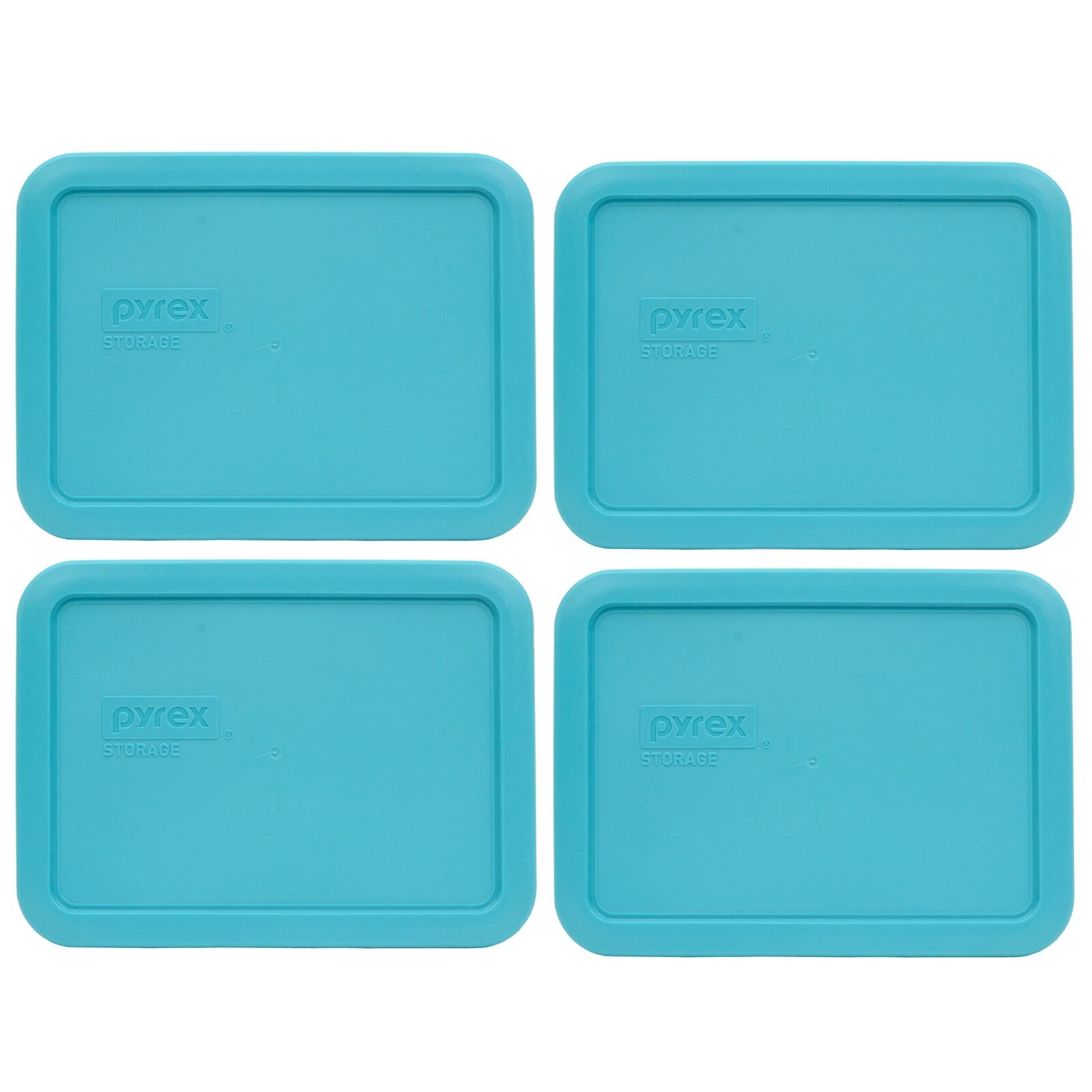 Pyrex 7210-PC Surf Blue Rectangular Food Storage Replacement Lid Cover (4-Pack)