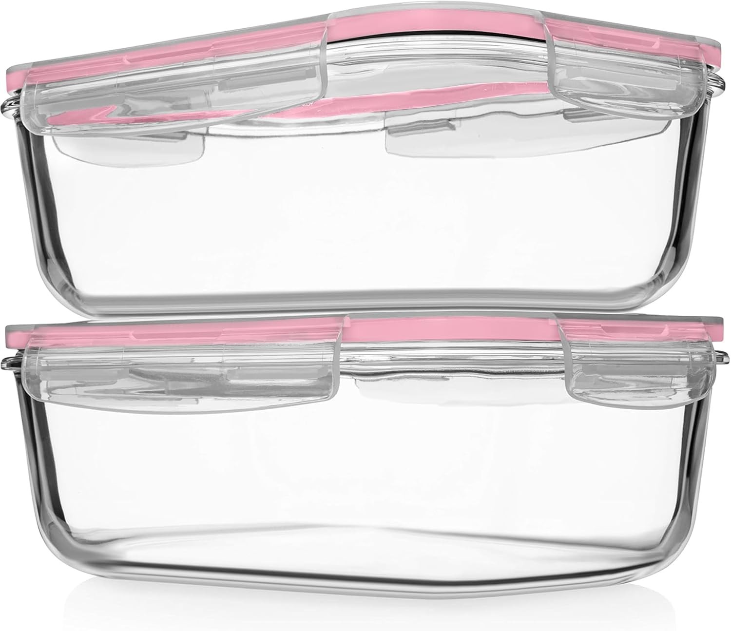 8 Cups/ 63 Oz 4 Piece 2 containers 2 Lids Large Glass Food Storage/ Baking