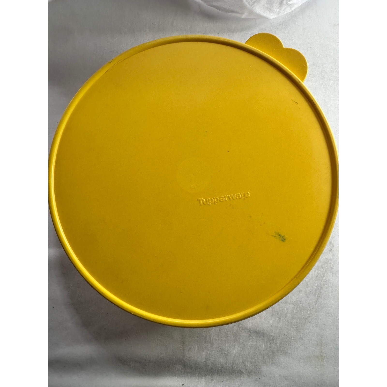 Vintage Tupperware Storage Container Yellow Lid Translucent Base 1204 Top XL Top