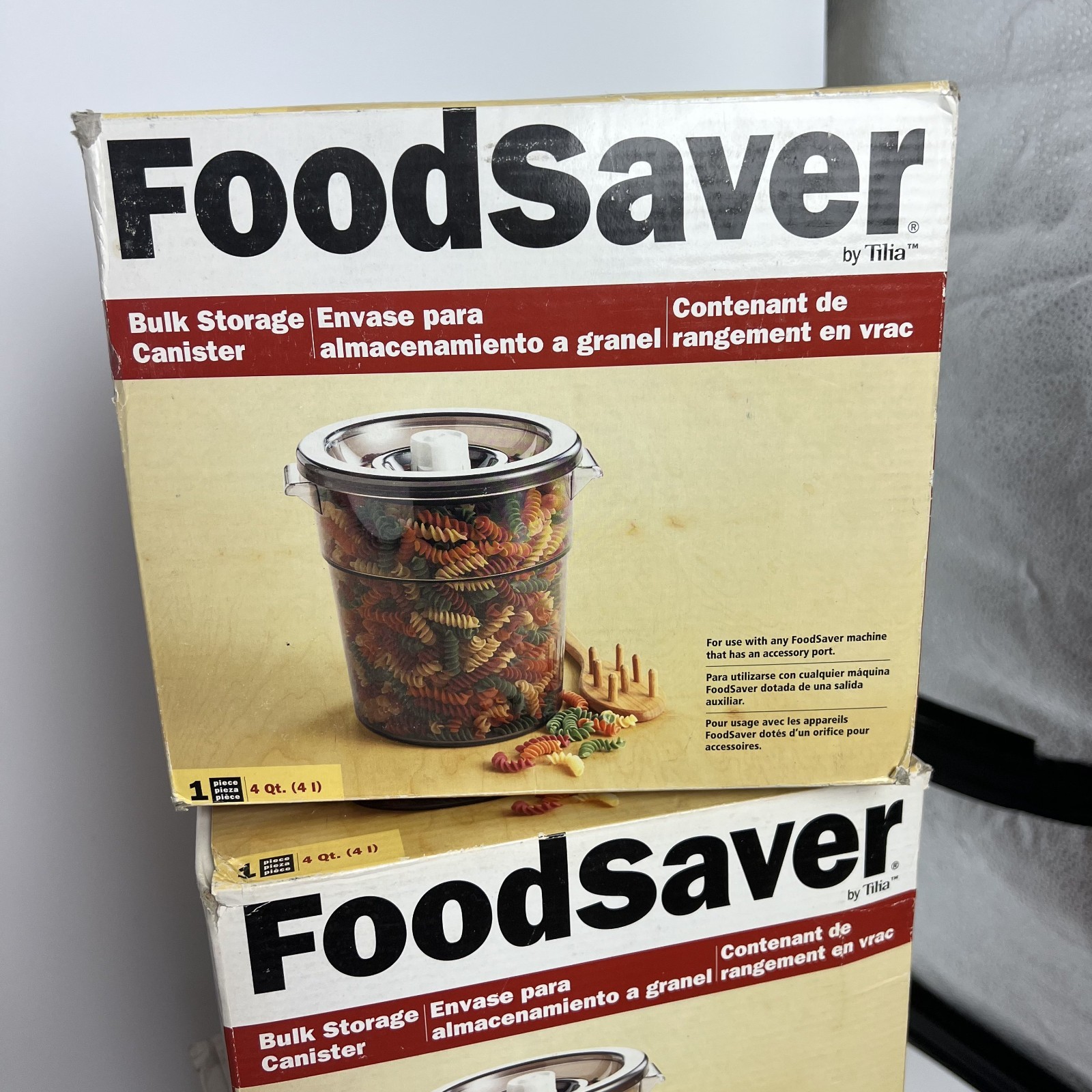 Food Saver by Tilia 2 & 4 qt Bulk Storage Canister Vacuum set New Old Stock