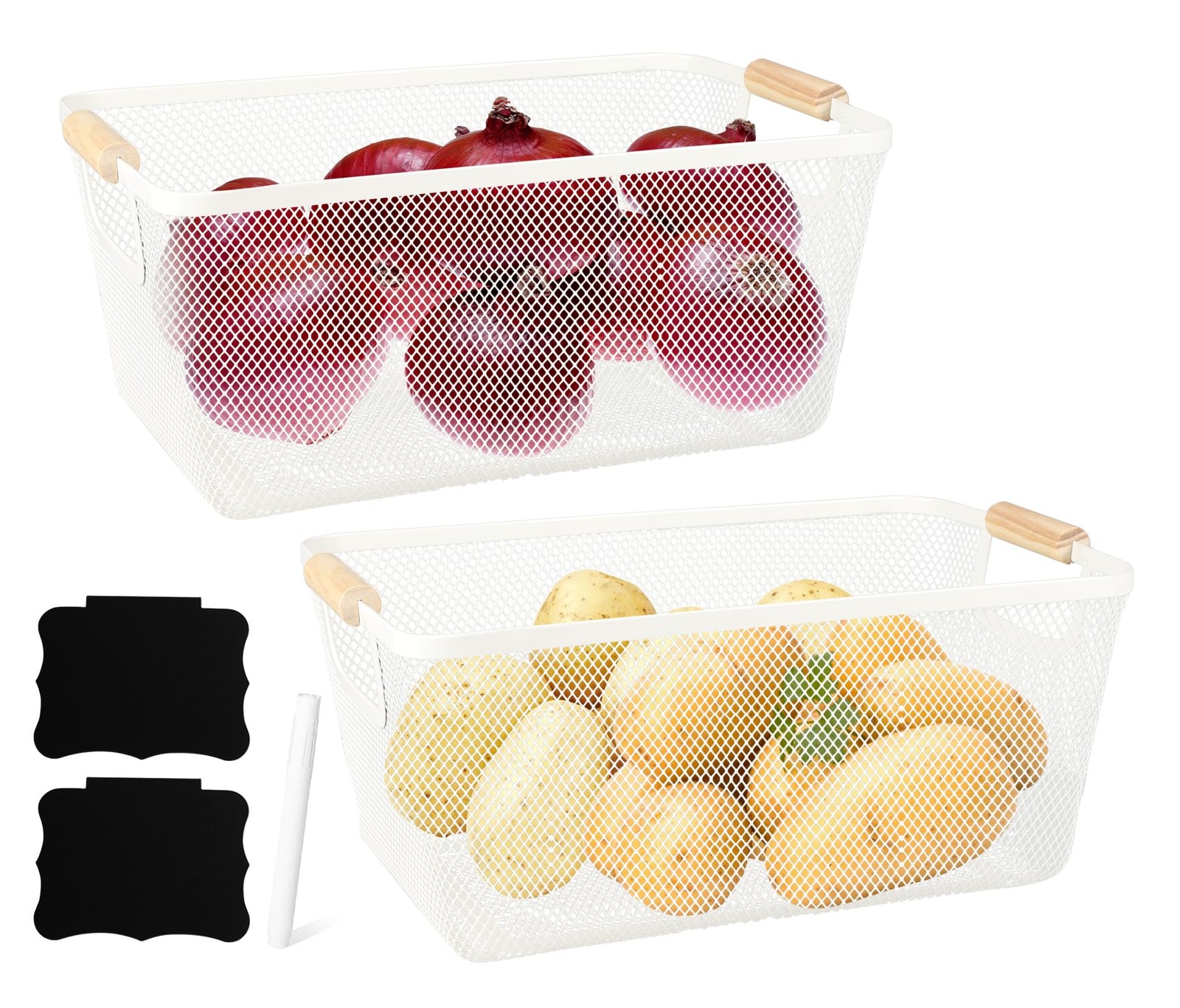 Potato and Onion Storage Bin, 2 Set Potato Bin Storage and Onion Container wi…