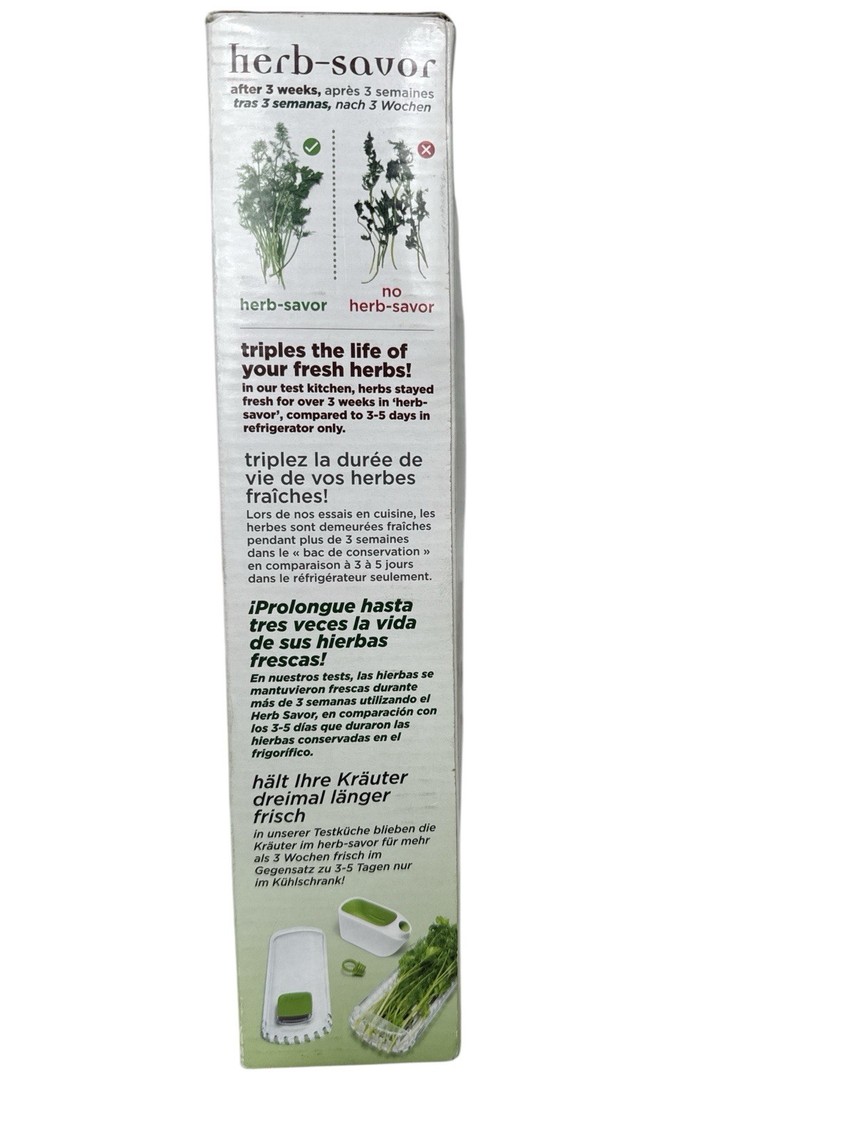 PREPARA HERB SAVOR KEEP YOUR HERBS FRESH Refrigerator Herb Keeper 