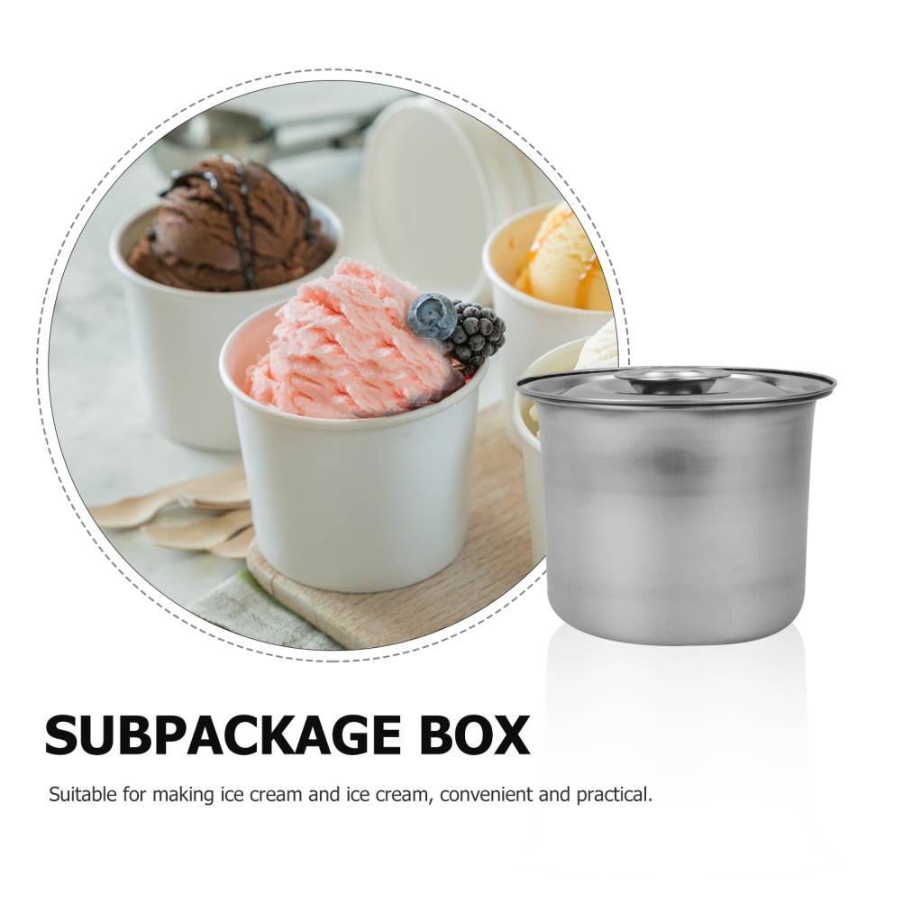 Food Storage Ice Cream Holder Stainless Freezer Container Containers