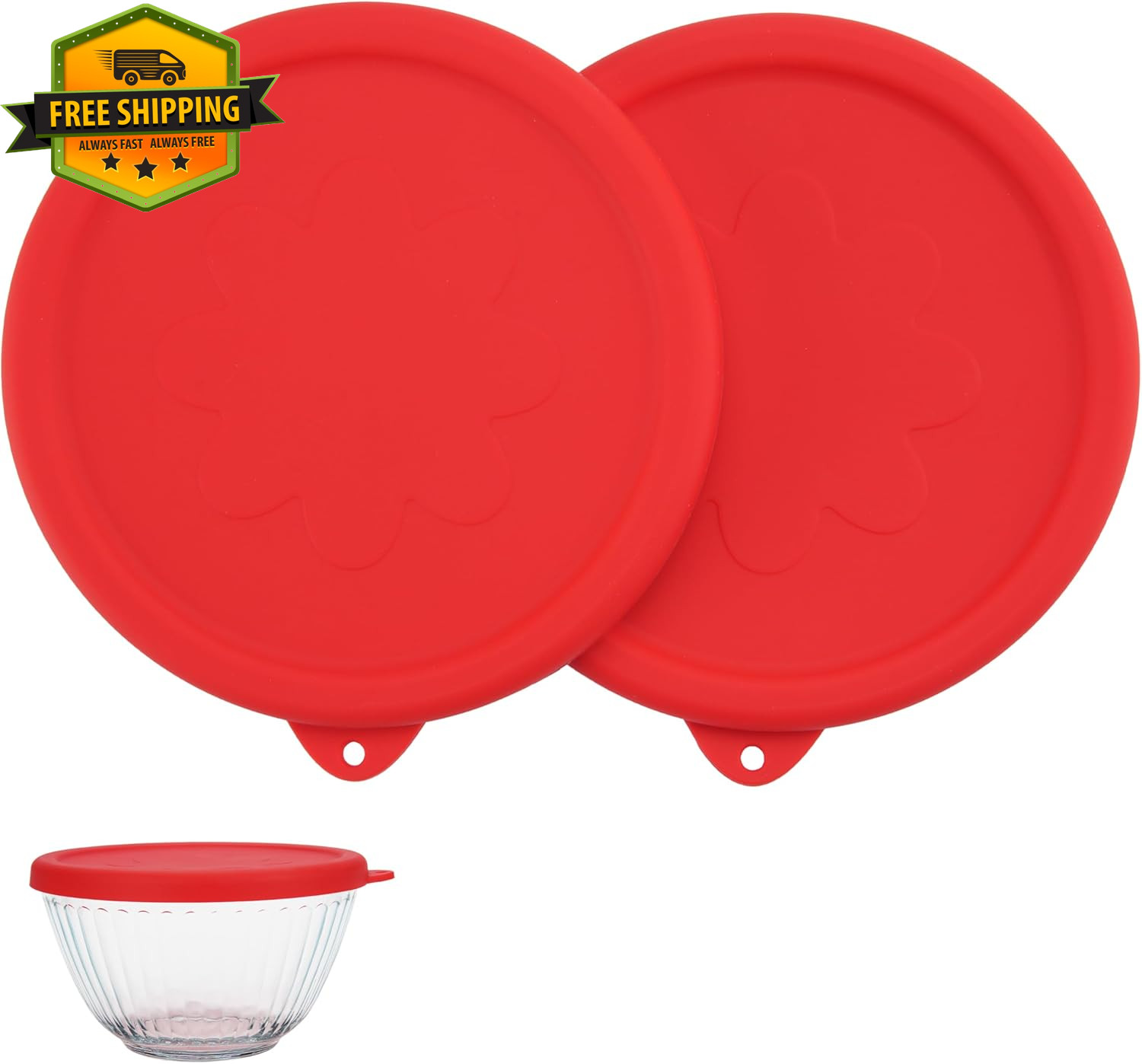 2 Pack Silicone Replacement Lids for Pyrex 7401-S 3 Cup Mixing Bowls