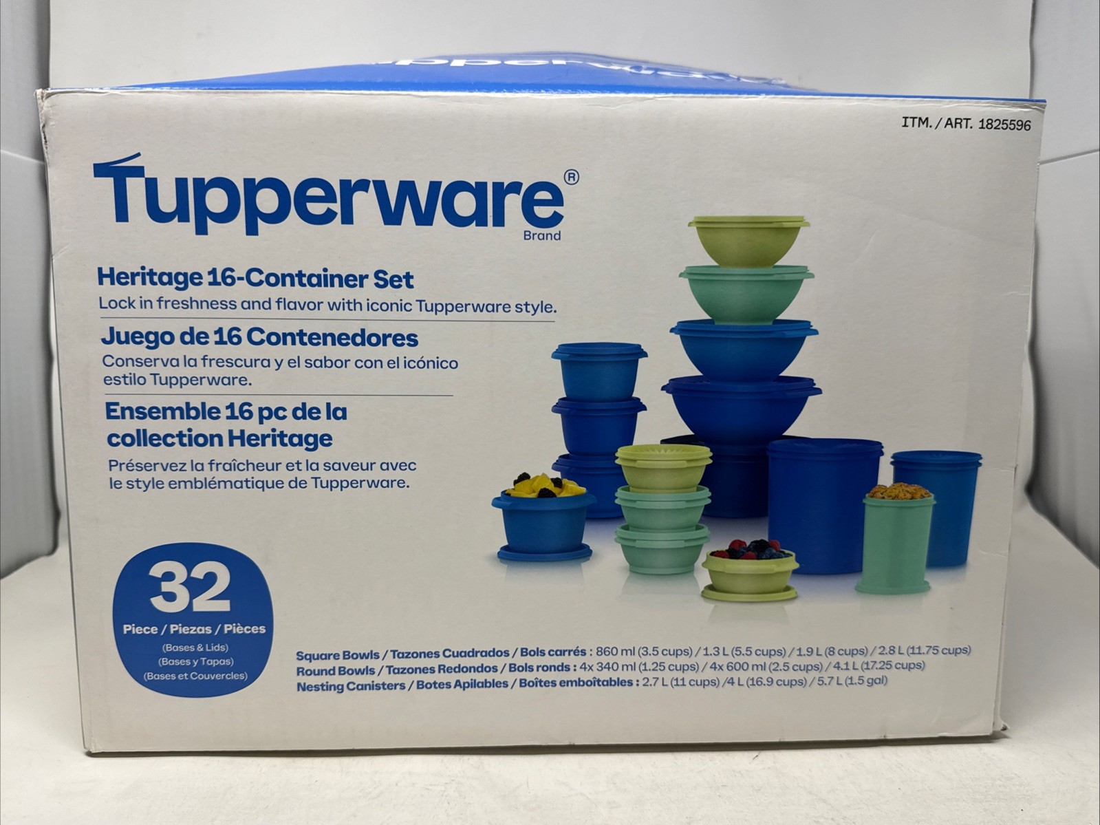 Tupperware Heritage Collection 32 Piece Food Storage Set Vintage Blue Colors!