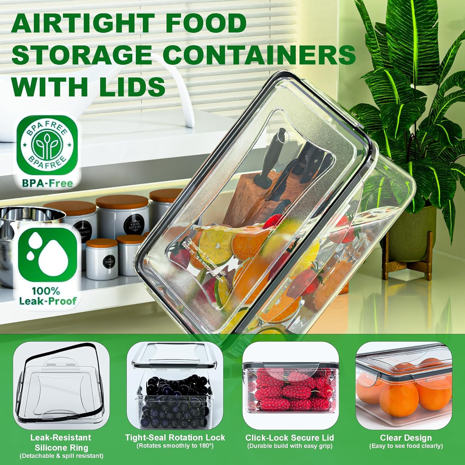 62 Pcs Large Food Storage Containers with Lids Airtight,Total 656OZ(31 Container