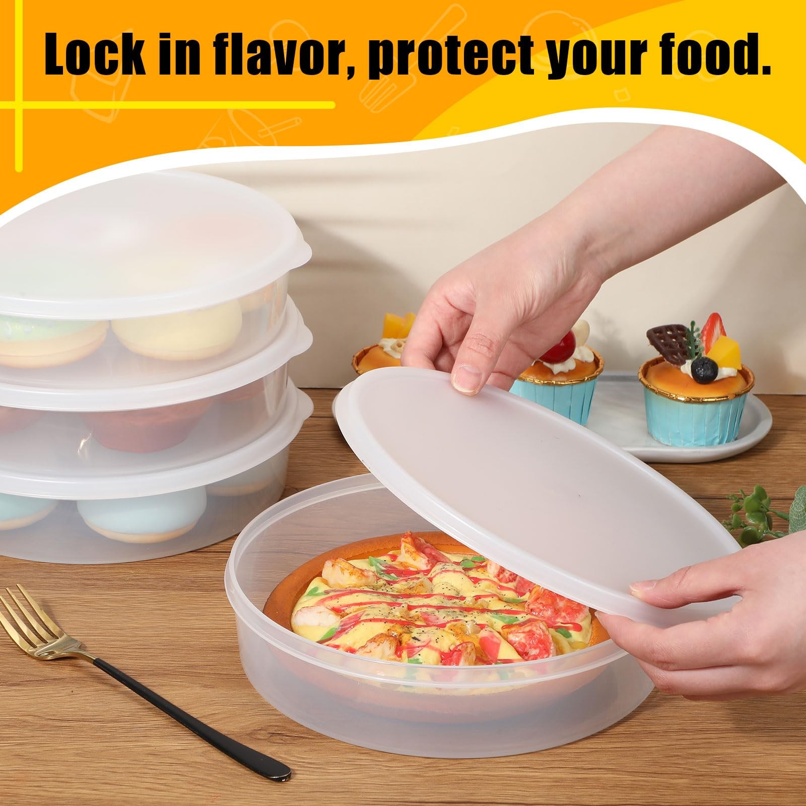 Colingmill 5 Pcs Plastic Deli Food Storage Containers with Lids clear