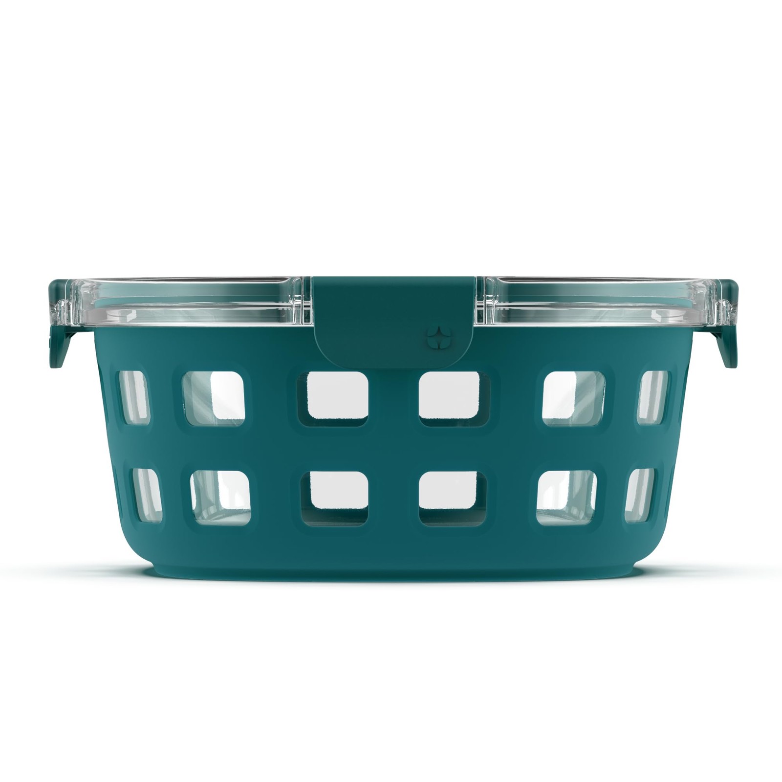 Duraglass 7 Cup Leak Proof Food Storage Container with Silicone Sleeve Teal