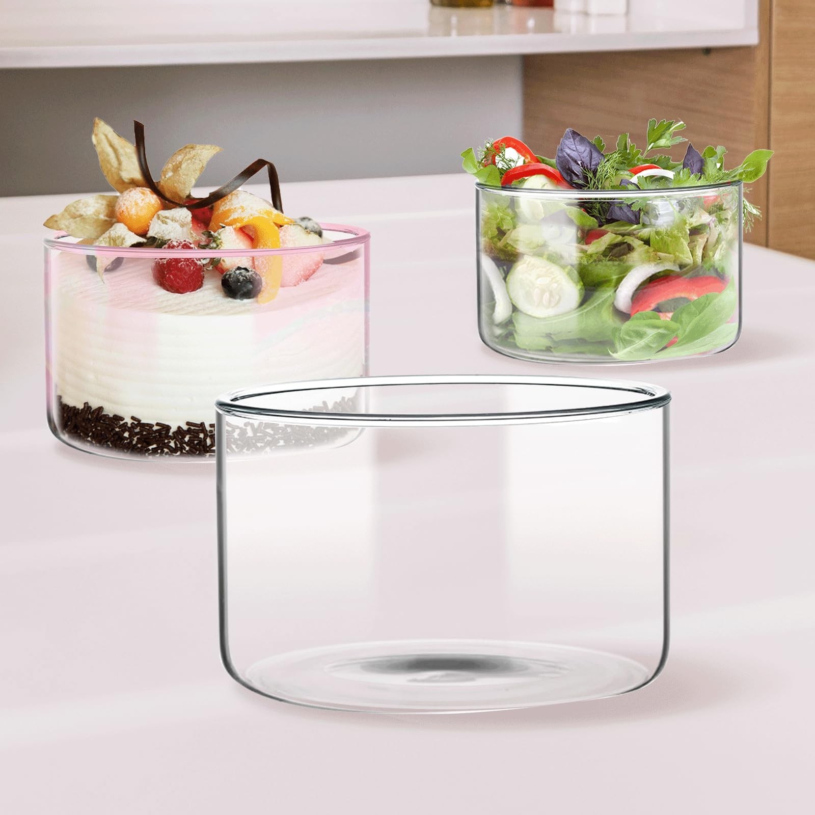 Premium Glass Trifle Bowl with Lid(120oz/3.5L) – Perfect for Desserts, Salads…