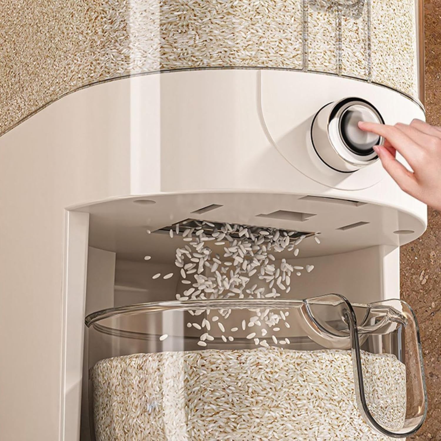 Large Rice Dispenser 25Lbs, Cereal Dispenser Rice Container Food Storage Cont…