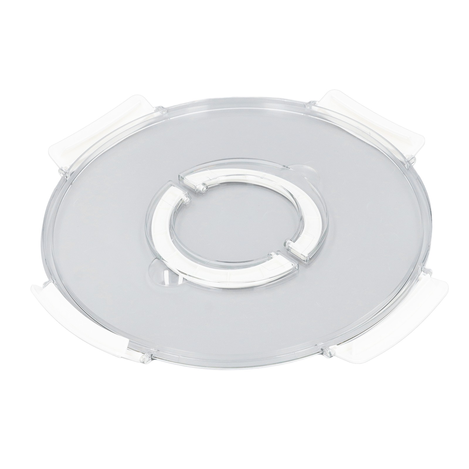 White 5-Compartment Rotating Snack Box with Lid & Handle