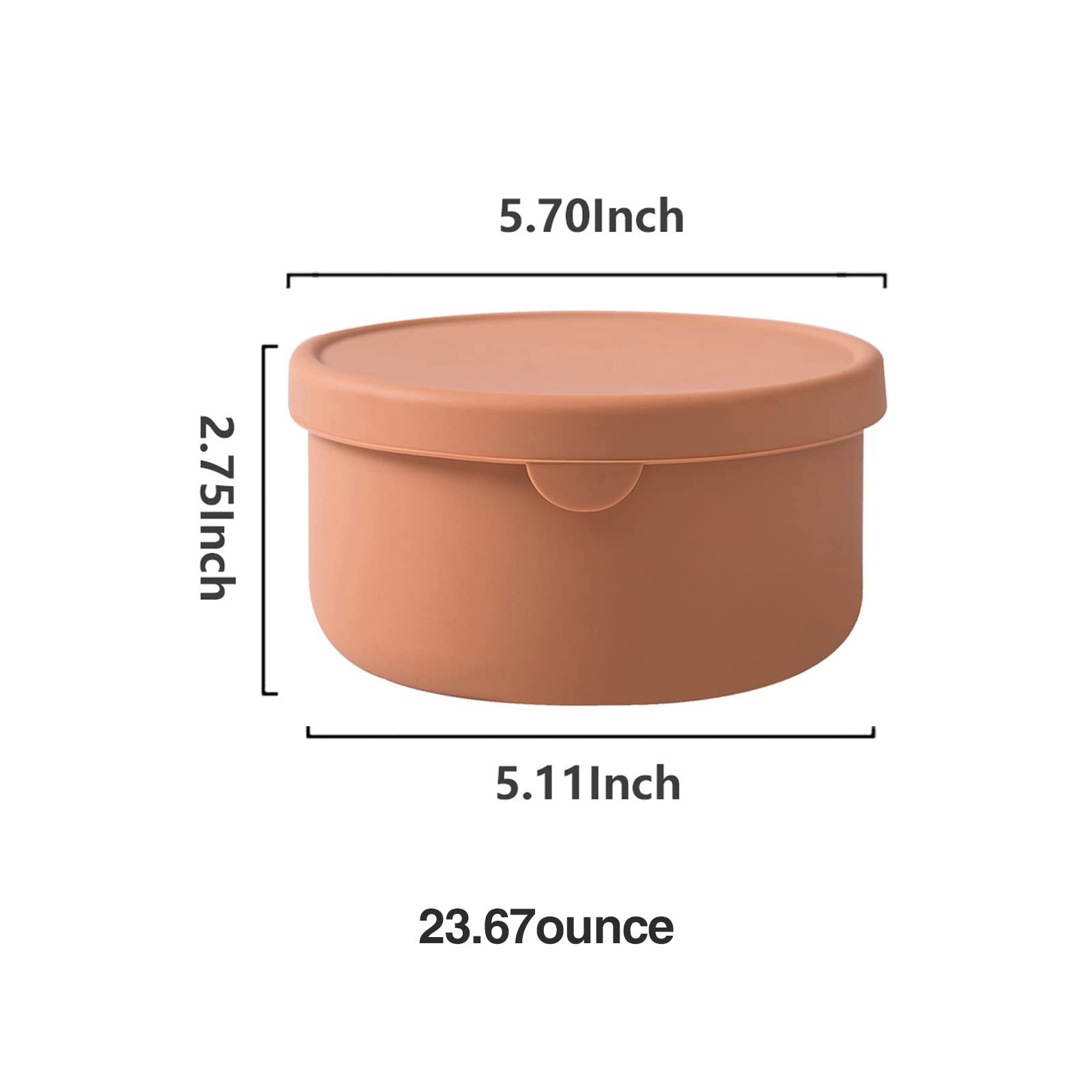 ROMERAN 24oz Silicone Food Storage Containers, Bowl With Indigo blue