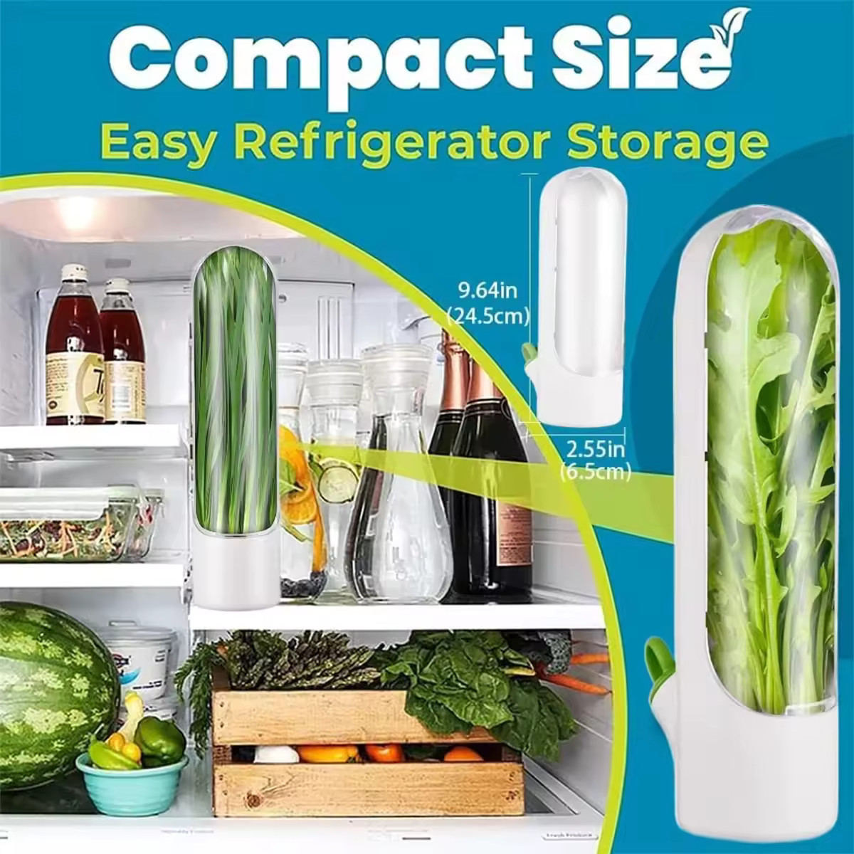 3PCS Herb Saver Storage Container Fresh Herb Keeper Vegetable Preservation Bottl