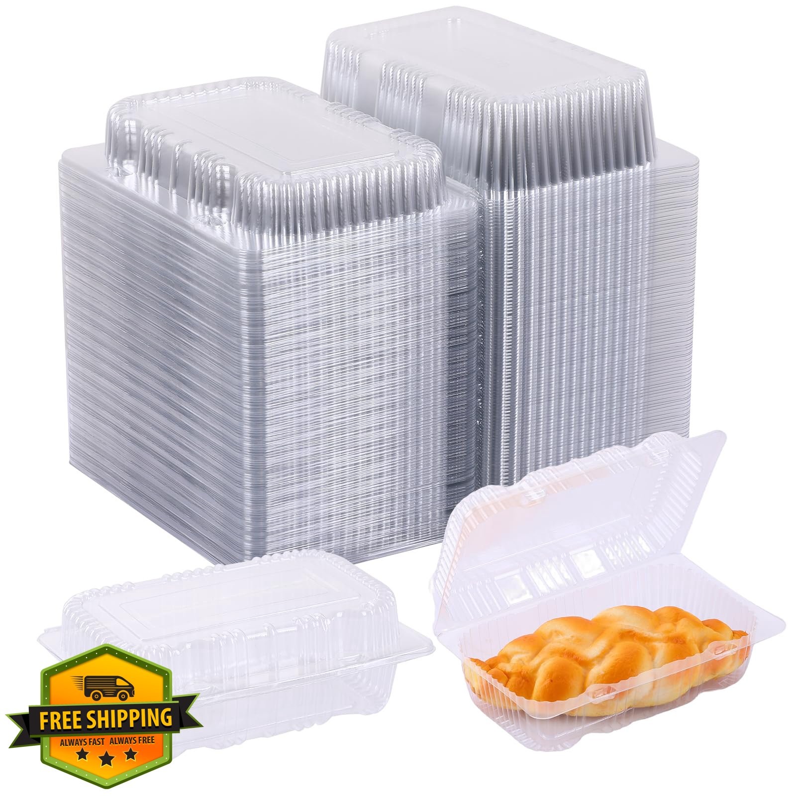 tergold Clamshell Containers, 7.2″ x 5″x 2.9″, 100pcs