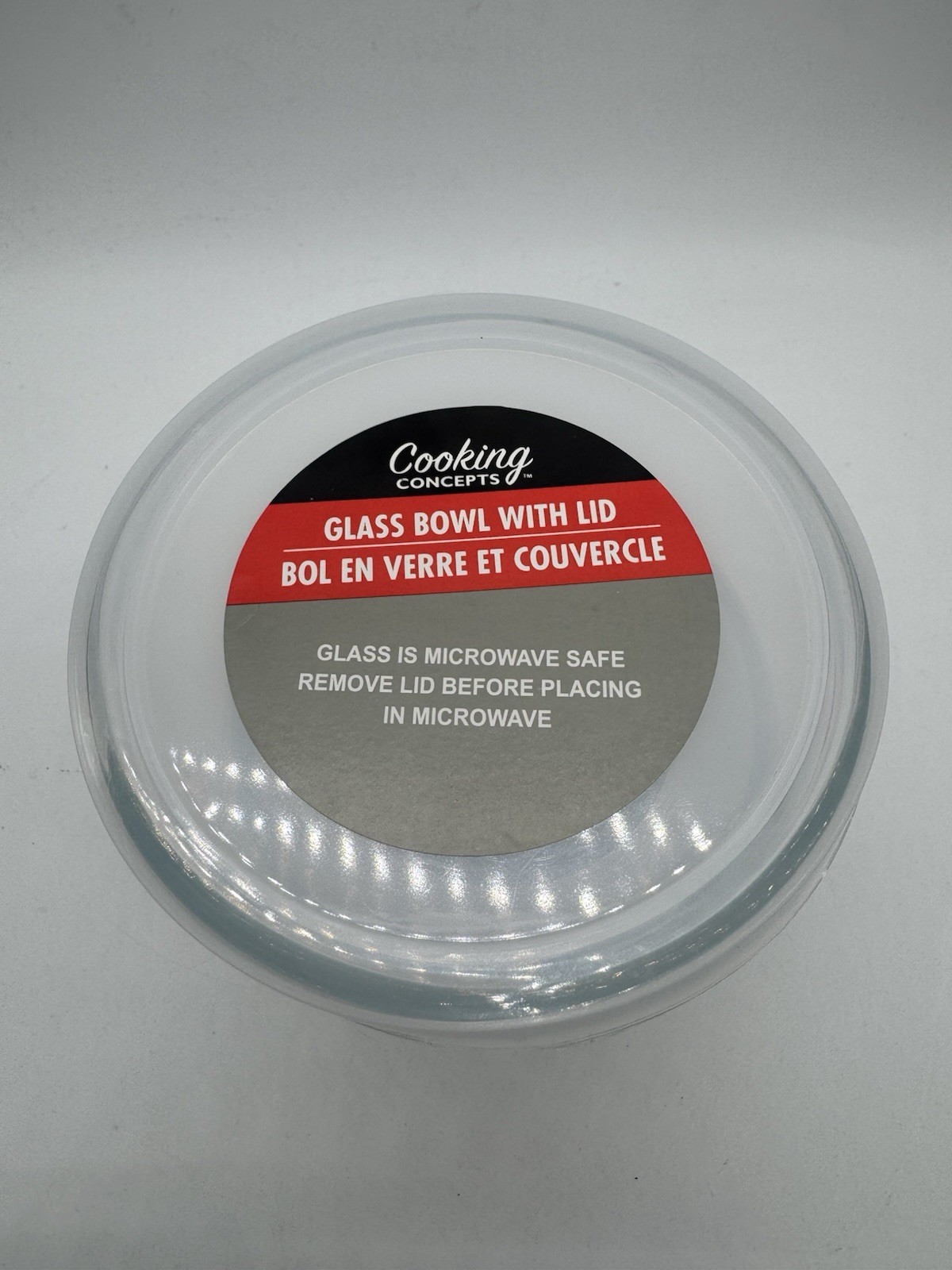 (2) New Clear Glass Storage Set Bowls with Plastic Lids 5 In. Microwave Safe