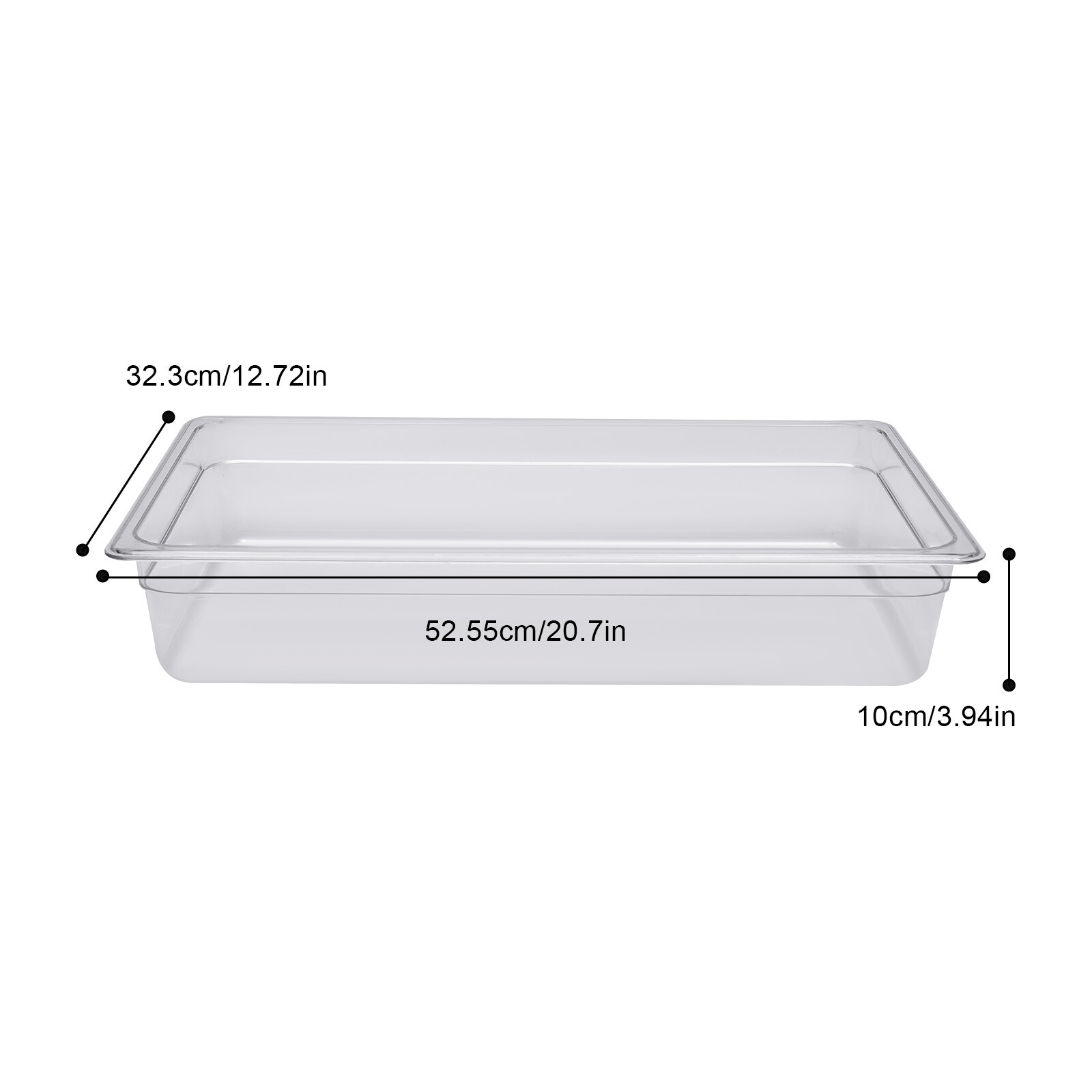 6 Pack Food Pans with Lids, 4” Deep, Polycarbonate, Clear